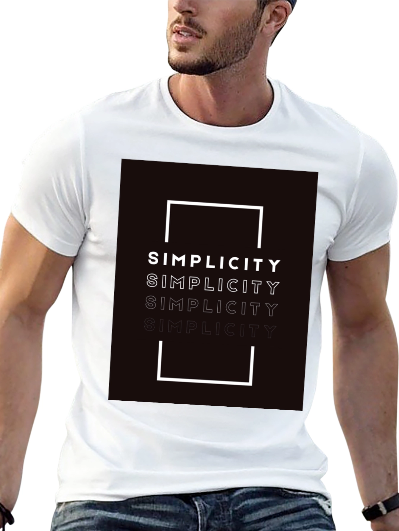 Simplicity Graphic Print Black T-Shirt