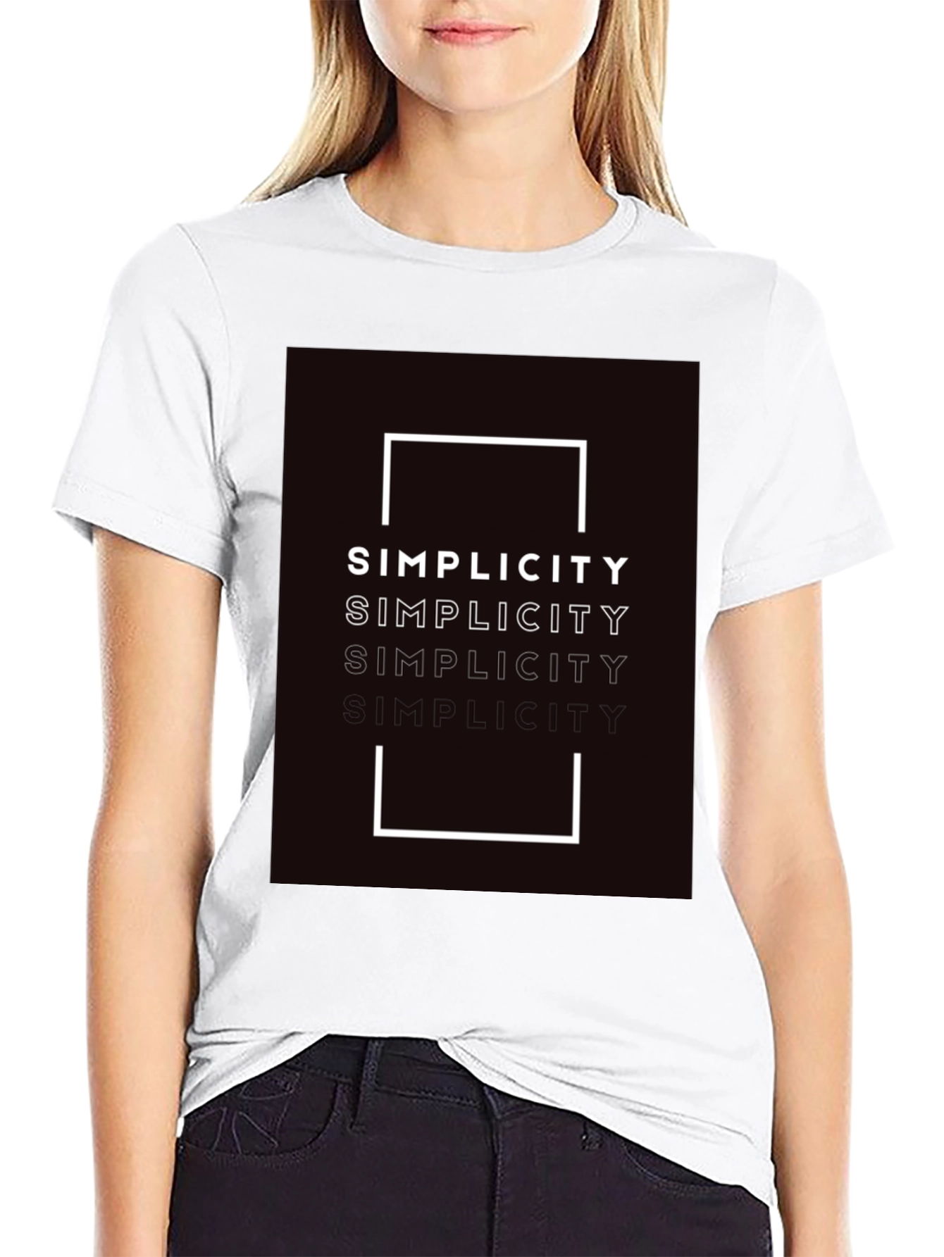 Simplicity Graphic Print Black T-Shirt