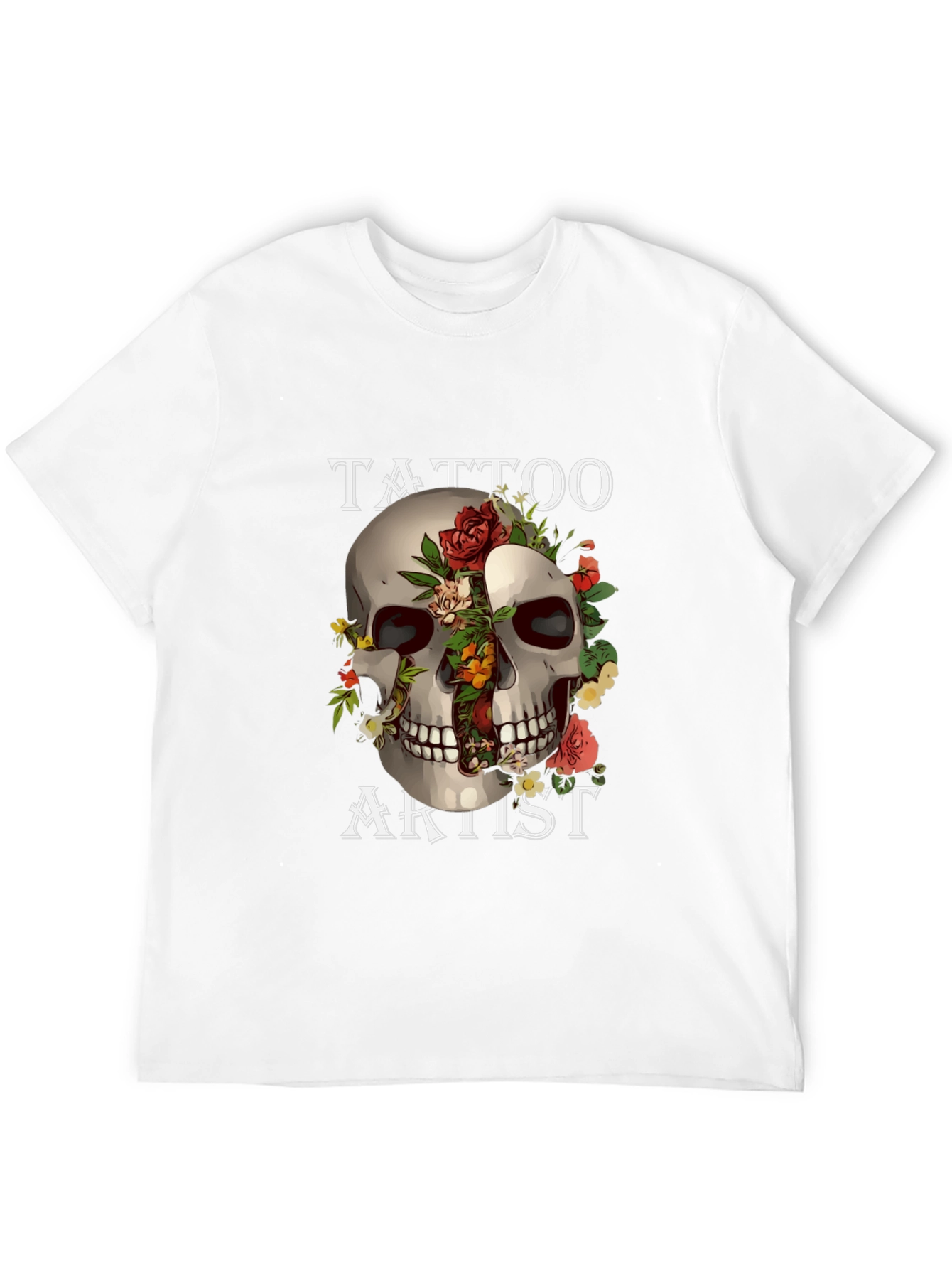 Tattoo Artist Skull Graphic Black T-Shirt
