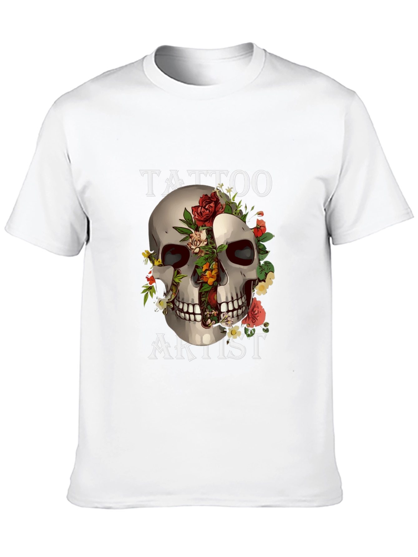 Tattoo Artist Skull Graphic Black T-Shirt