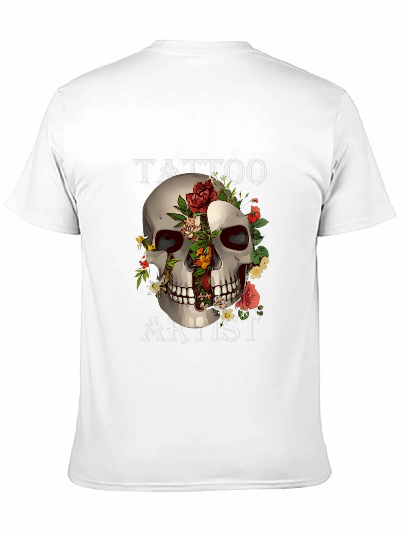 Tattoo Artist Skull Graphic Black T-Shirt