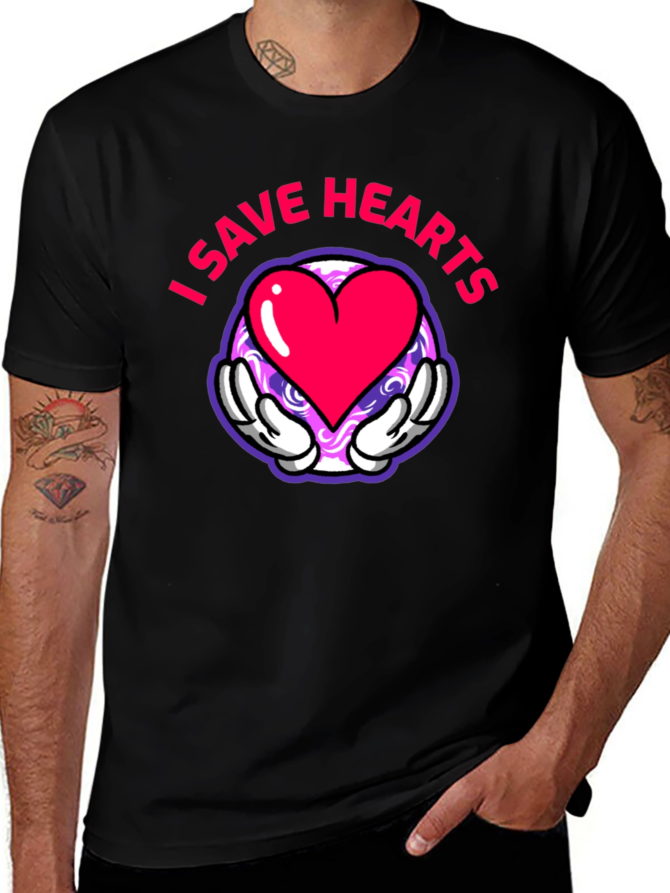 I Save Hearts Cartoon Graphic Tee