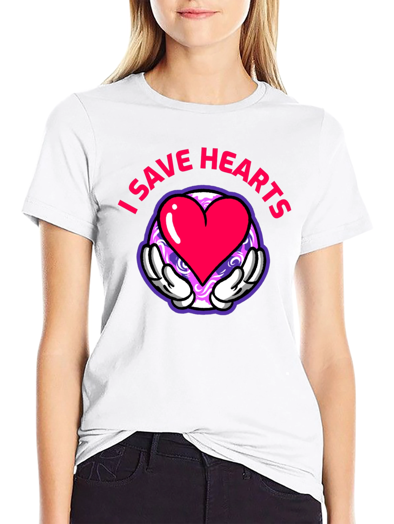 I Save Hearts Cartoon Graphic Tee