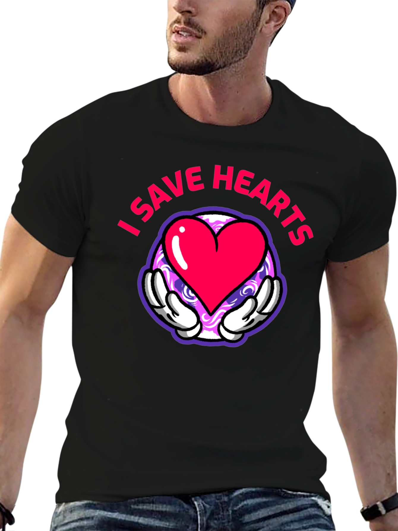I Save Hearts Cartoon Graphic Tee