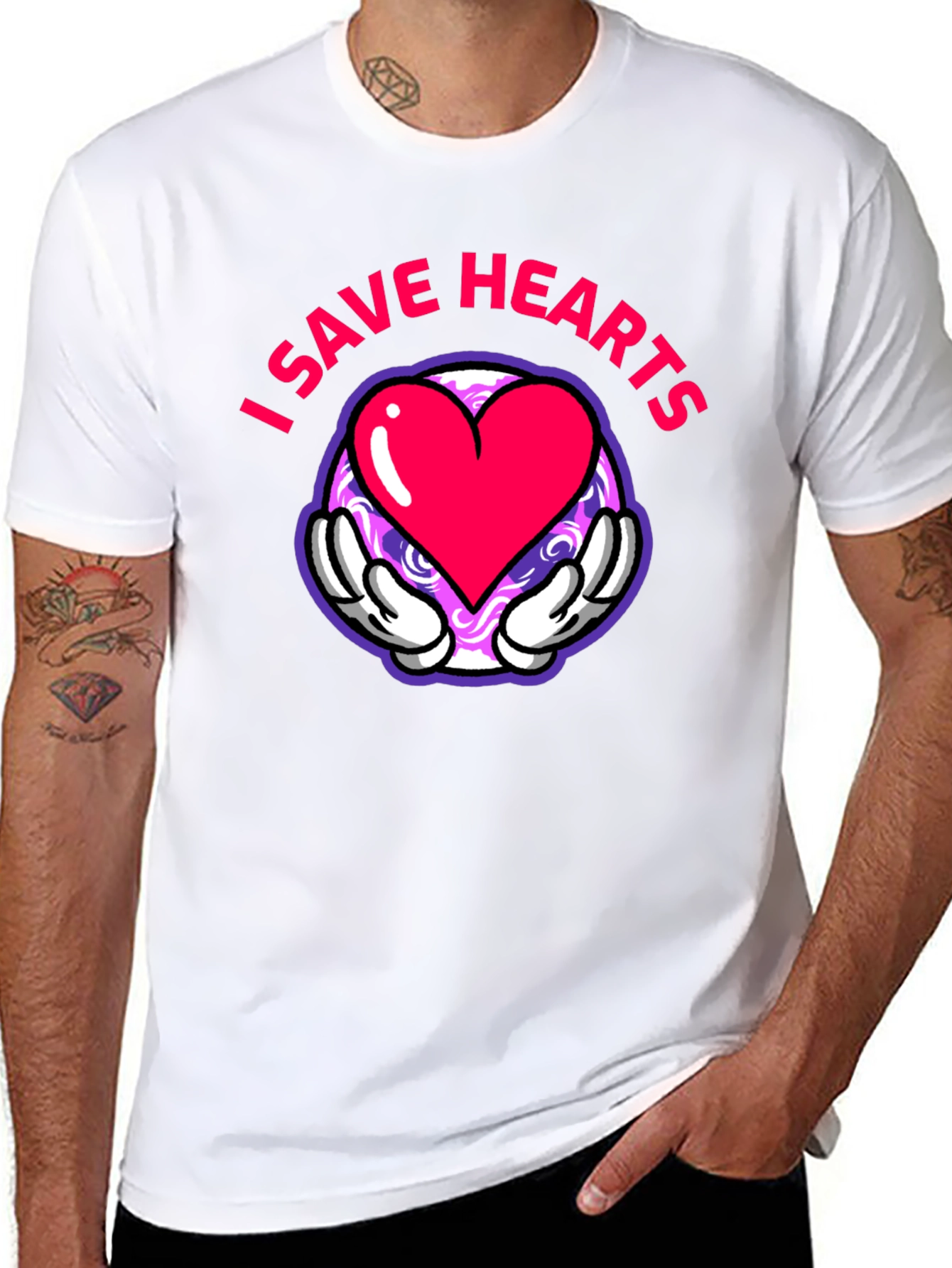 I Save Hearts Cartoon Graphic Tee