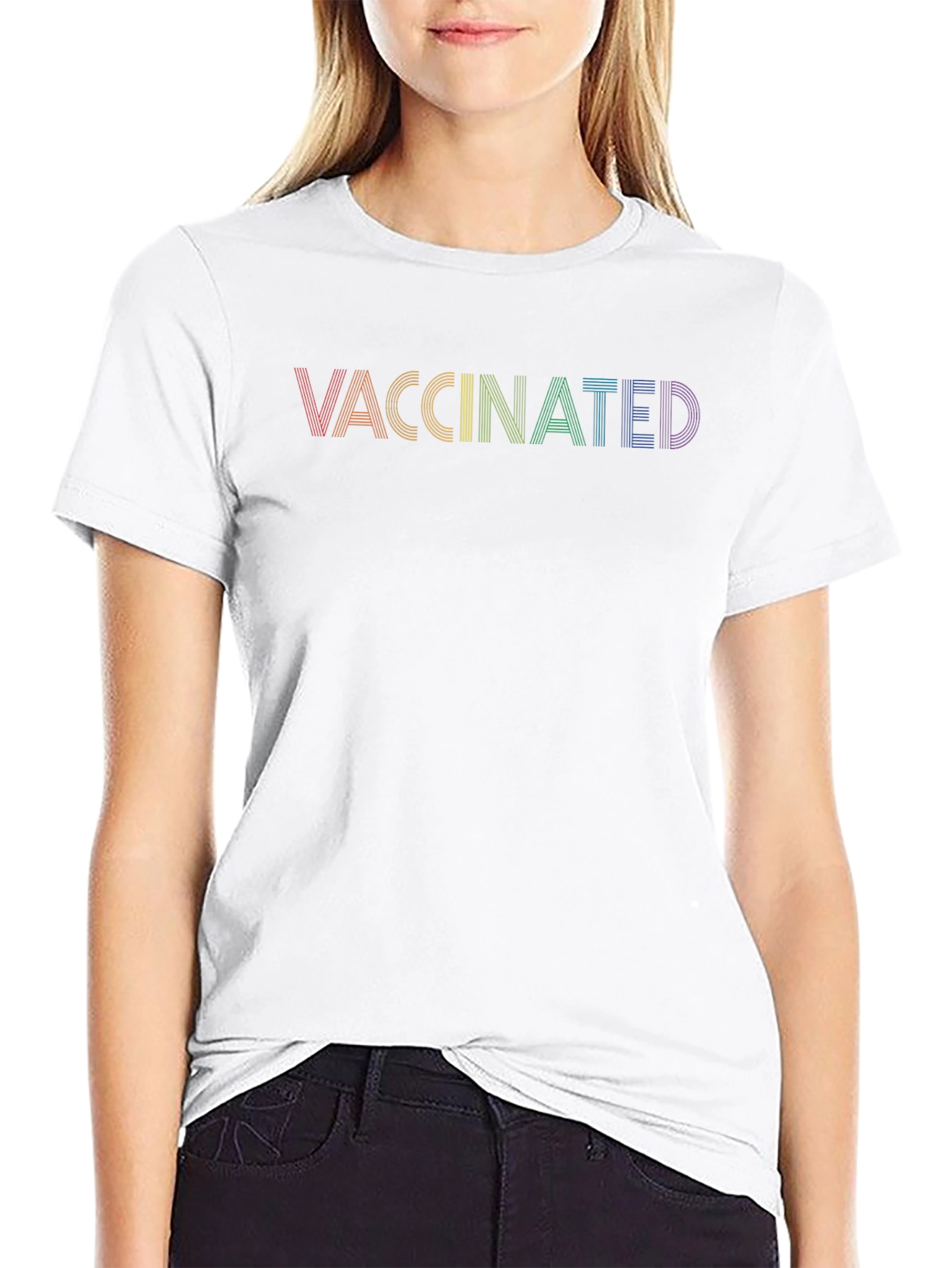 Vaccinated Pride Rainbow T-Shirt
