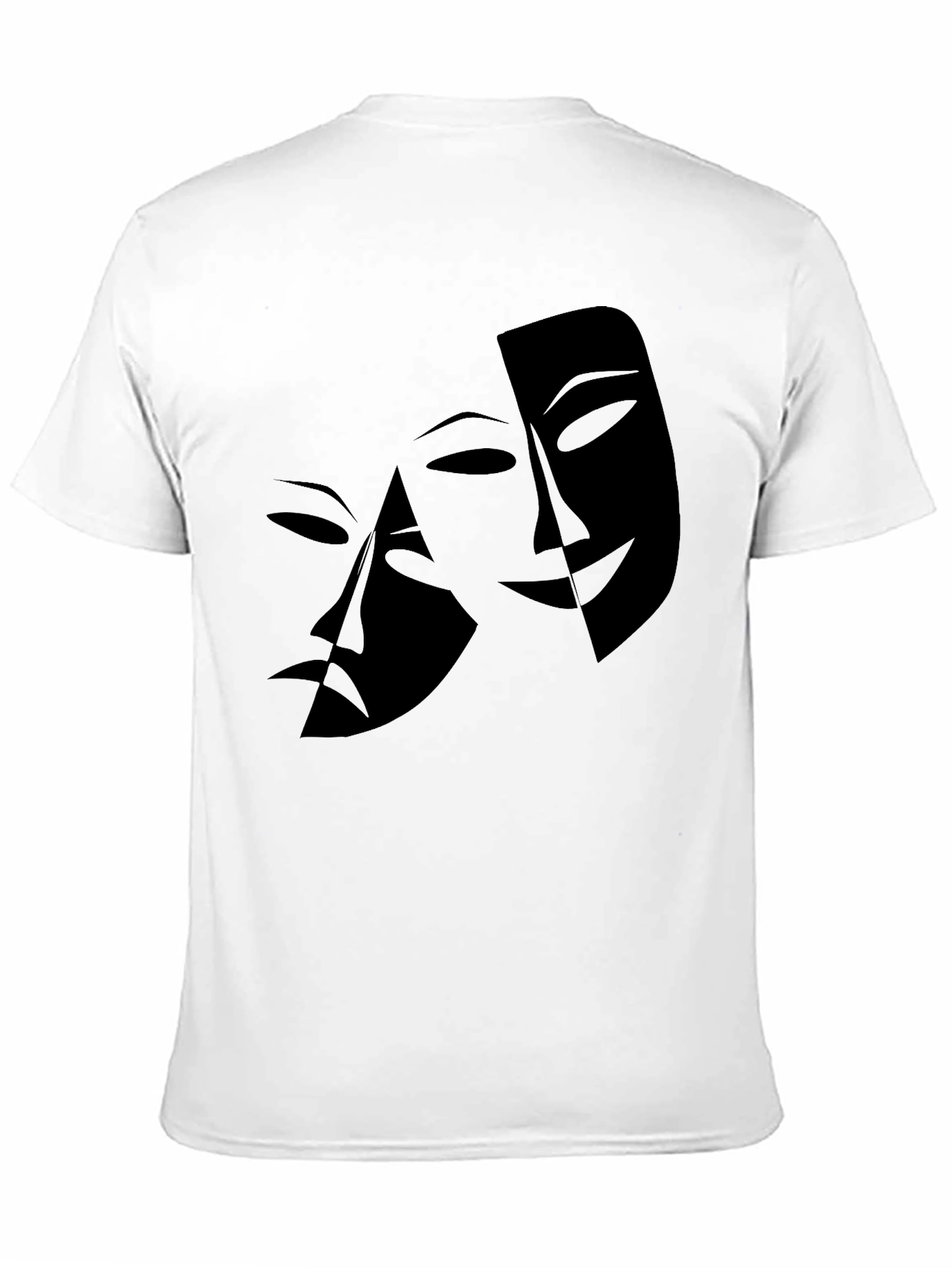 Mens Black T-Shirt with Drama Masks Graphic