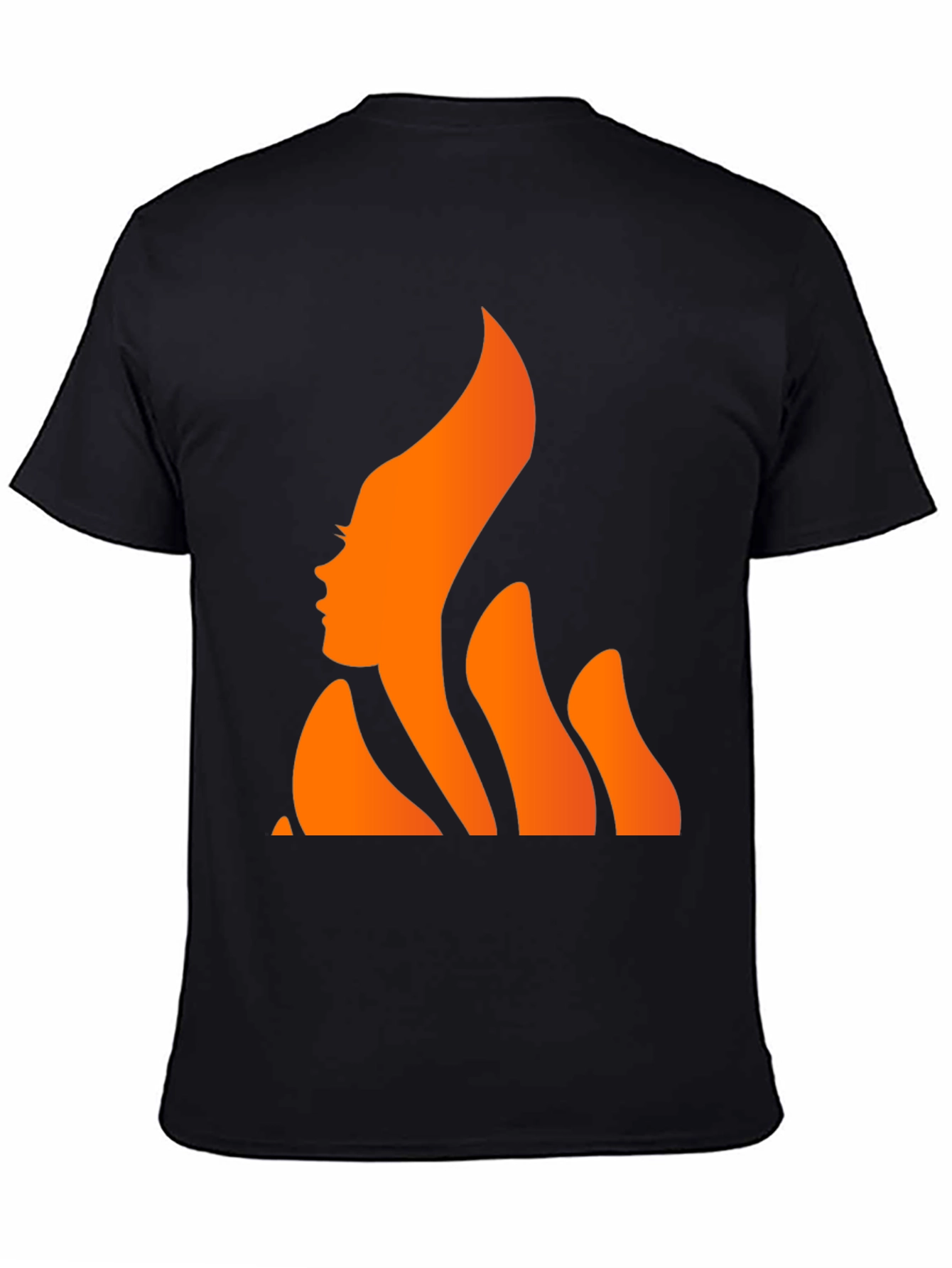 Fiery Woman Graphic Tee - Stylish Black T-Shirt