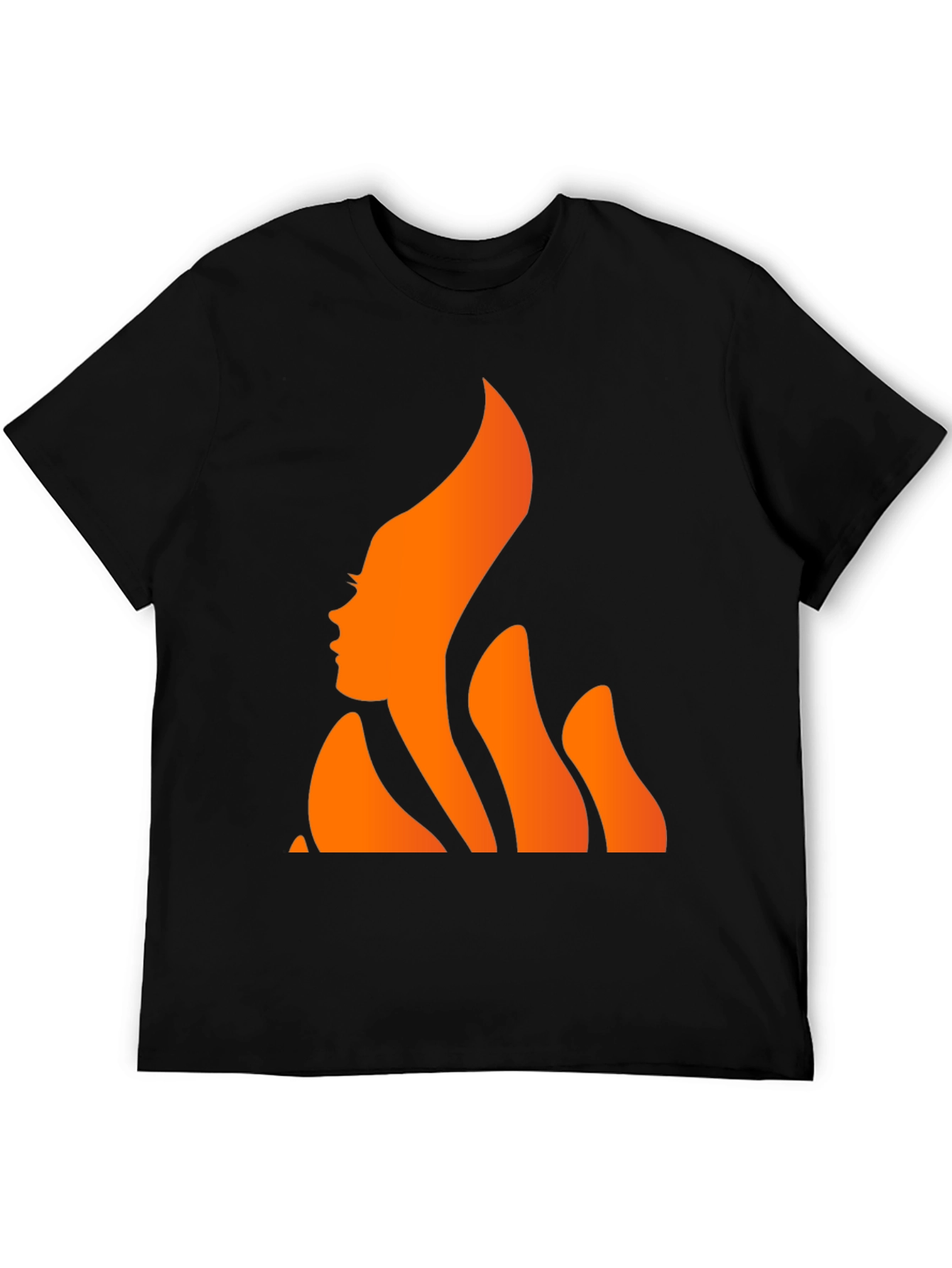 Fiery Woman Graphic Tee - Stylish Black T-Shirt