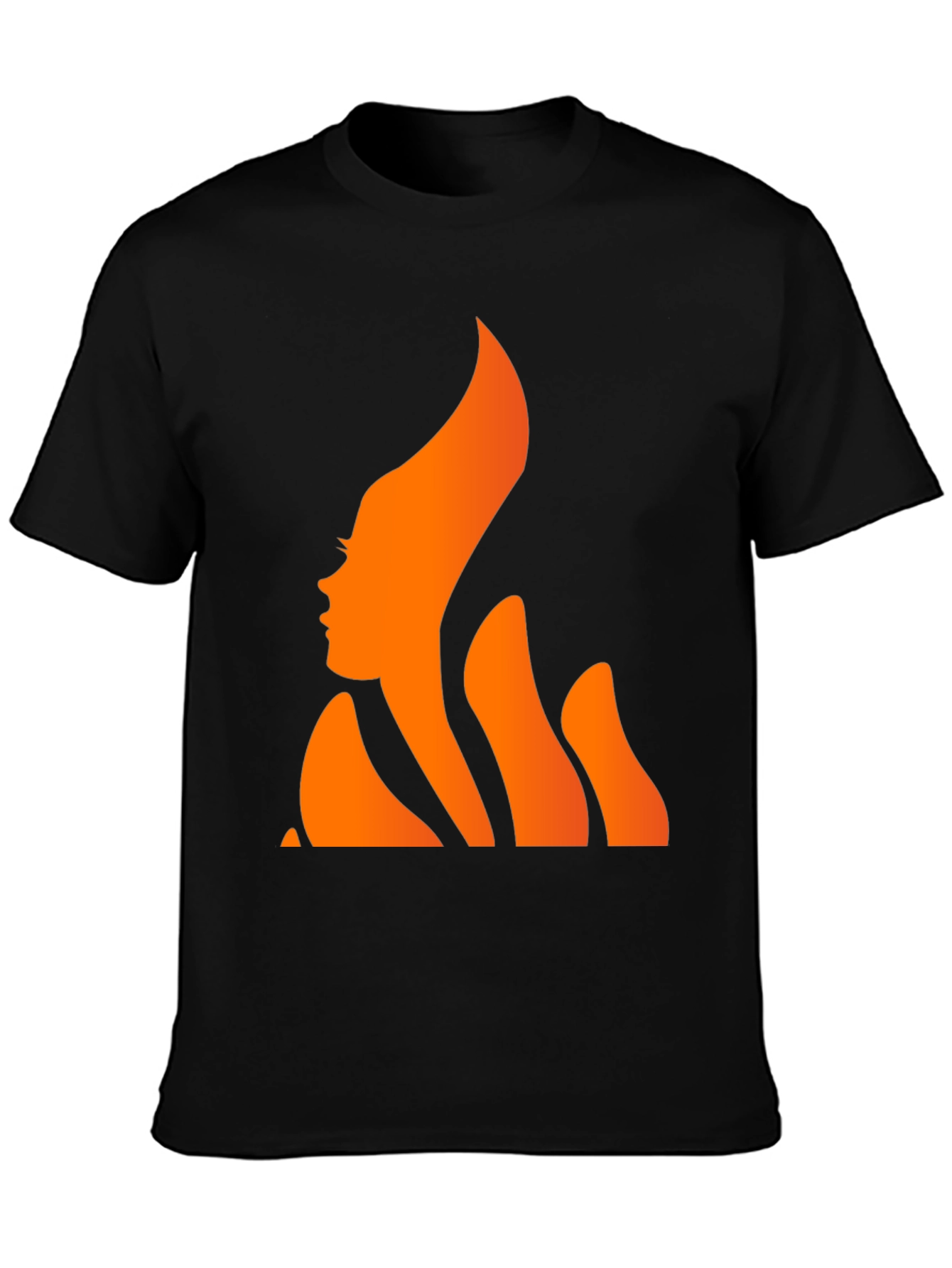 Fiery Woman Graphic Tee - Stylish Black T-Shirt