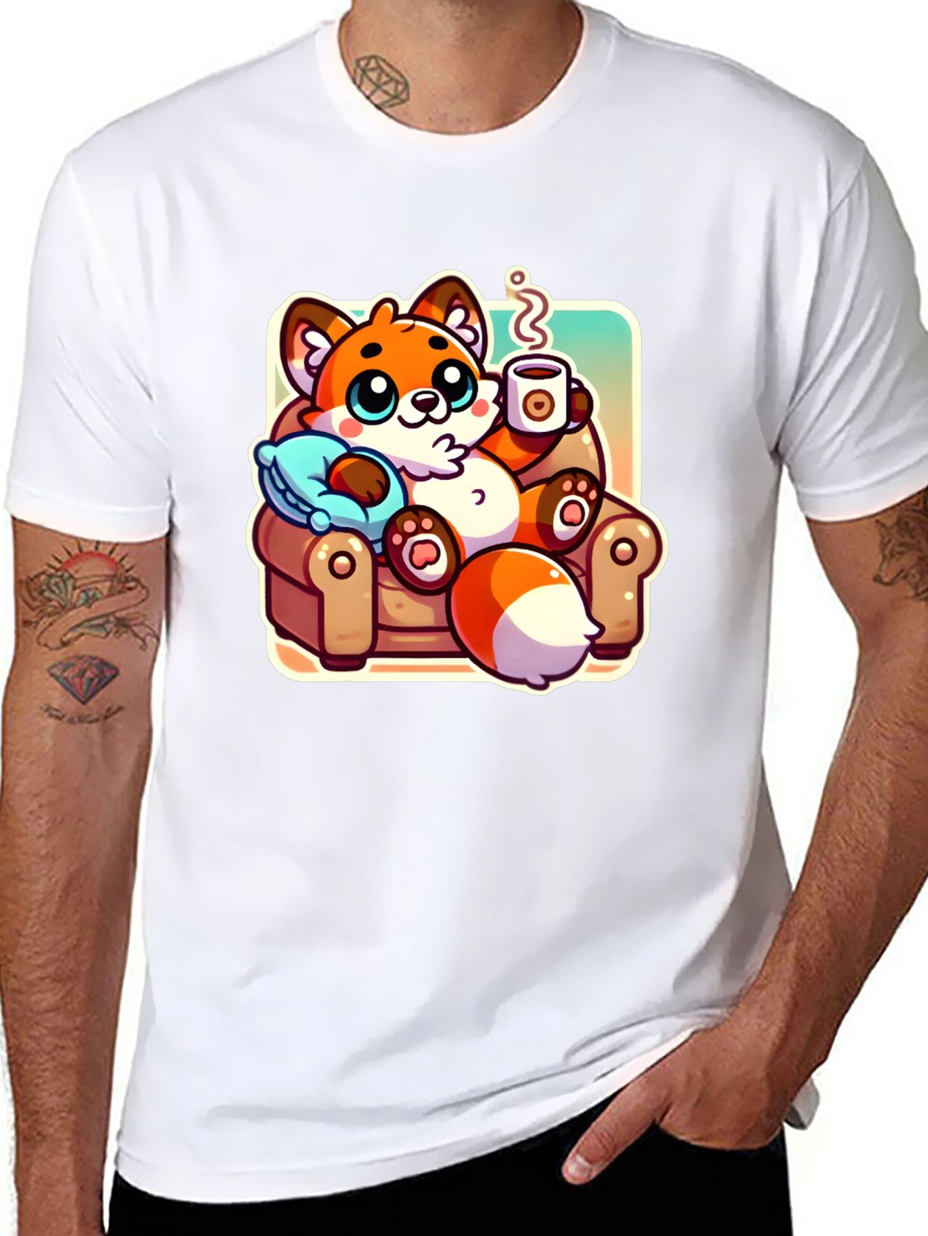 Cozy Fox Cartoon T-Shirt