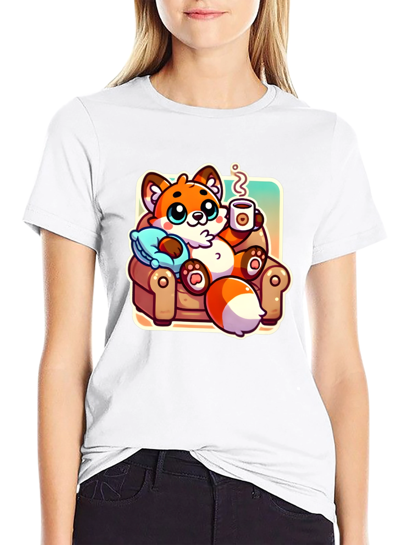 Cozy Fox Cartoon T-Shirt