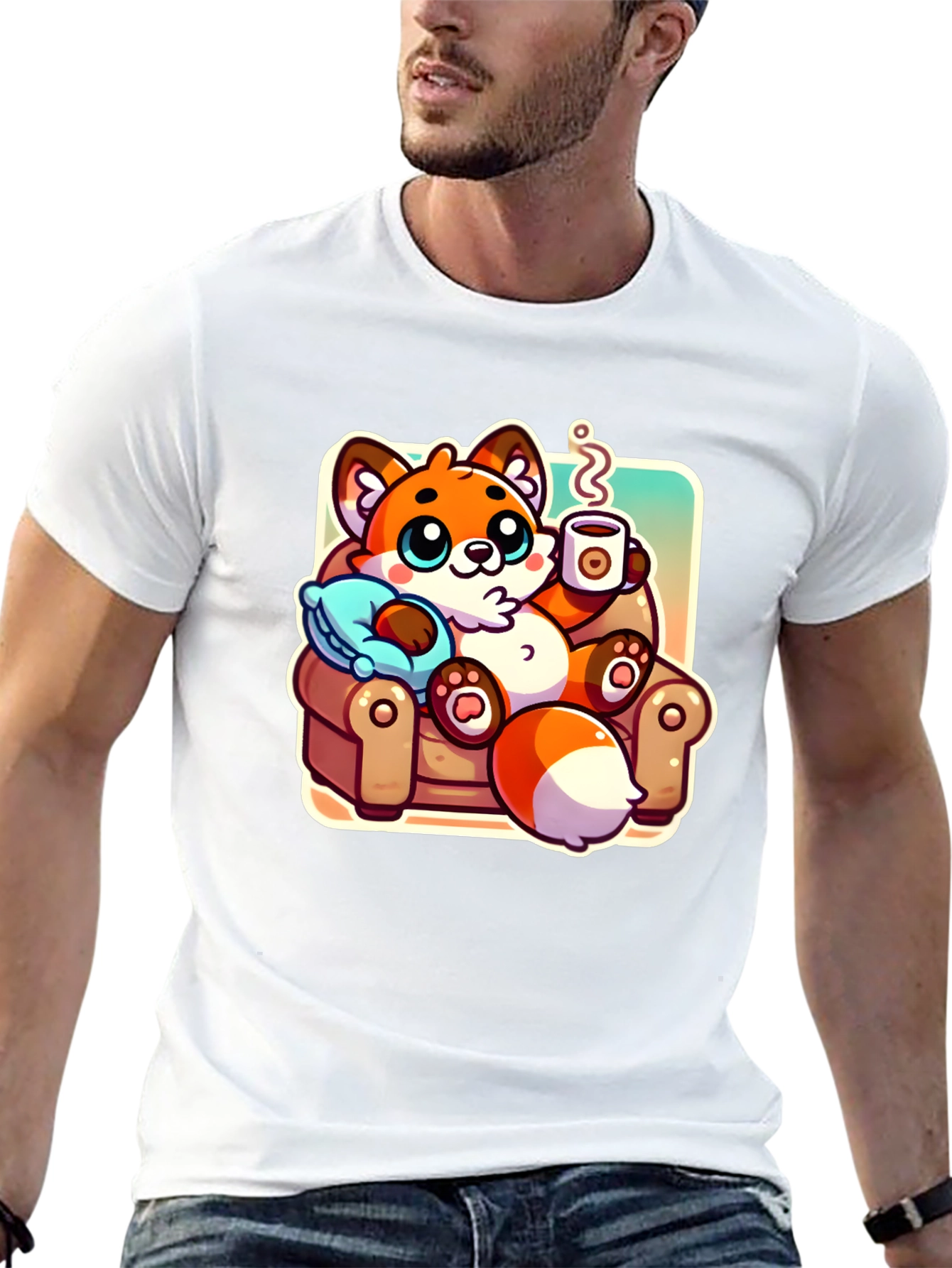 Cozy Fox Cartoon T-Shirt