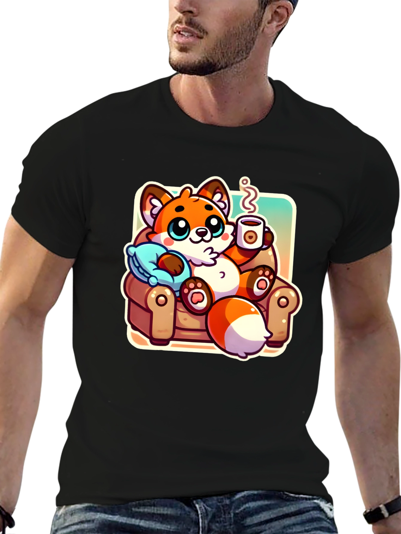 Cozy Fox Cartoon T-Shirt