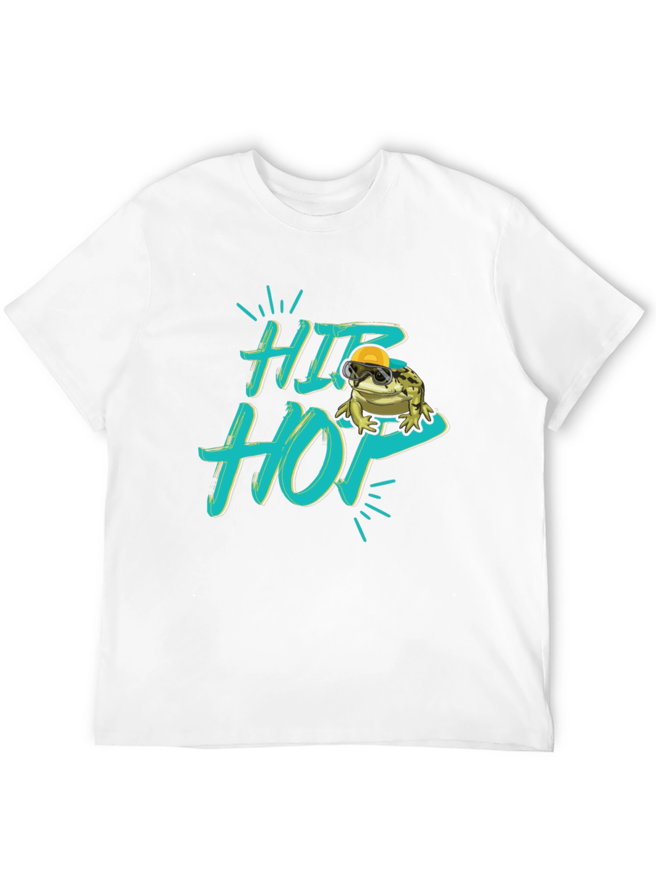 Hip Hop Frog Graphic Black T-Shirt
