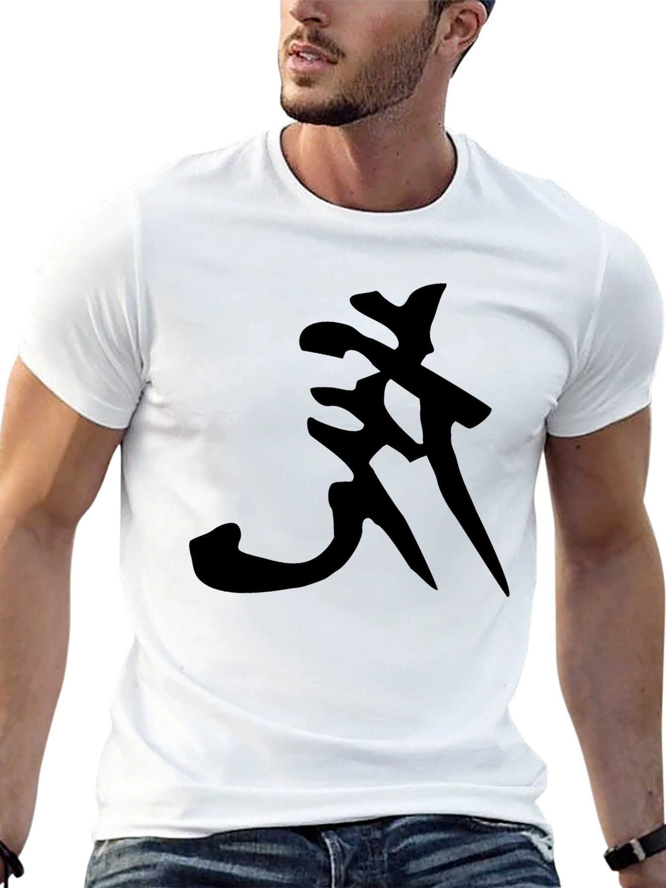 Black T-Shirt with Abstract Symbol