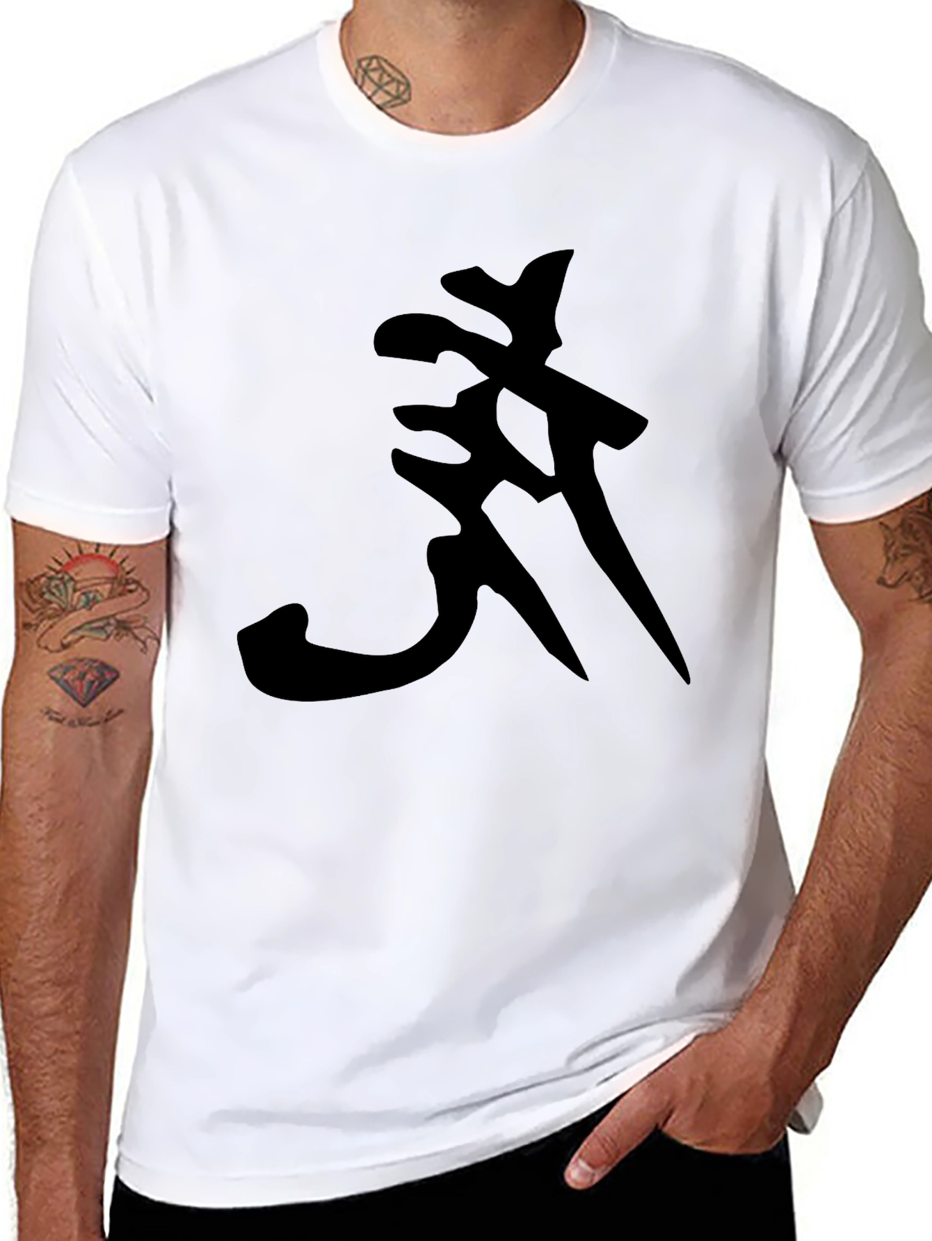 Black T-Shirt with Abstract Symbol