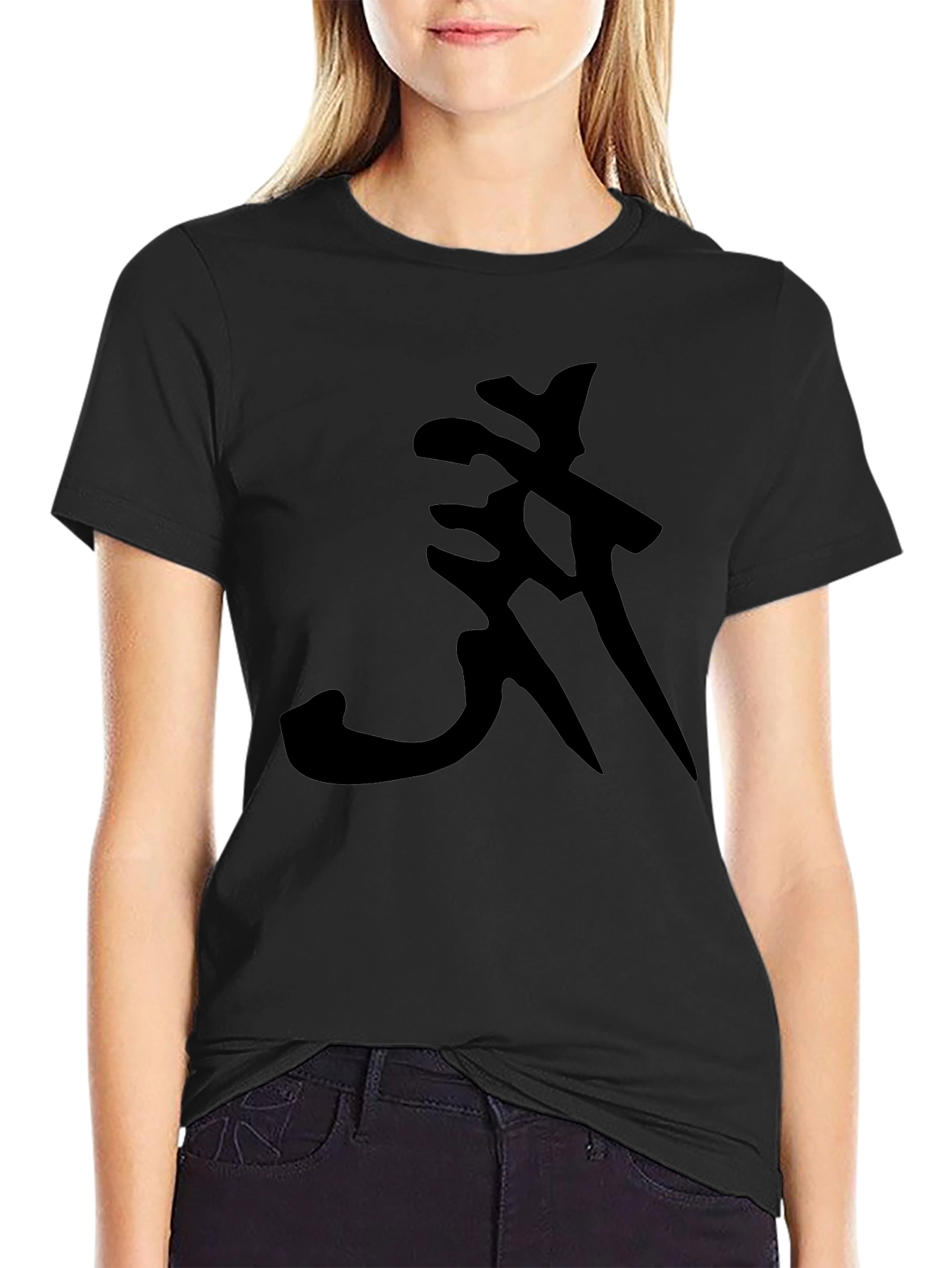 Black T-Shirt with Abstract Symbol