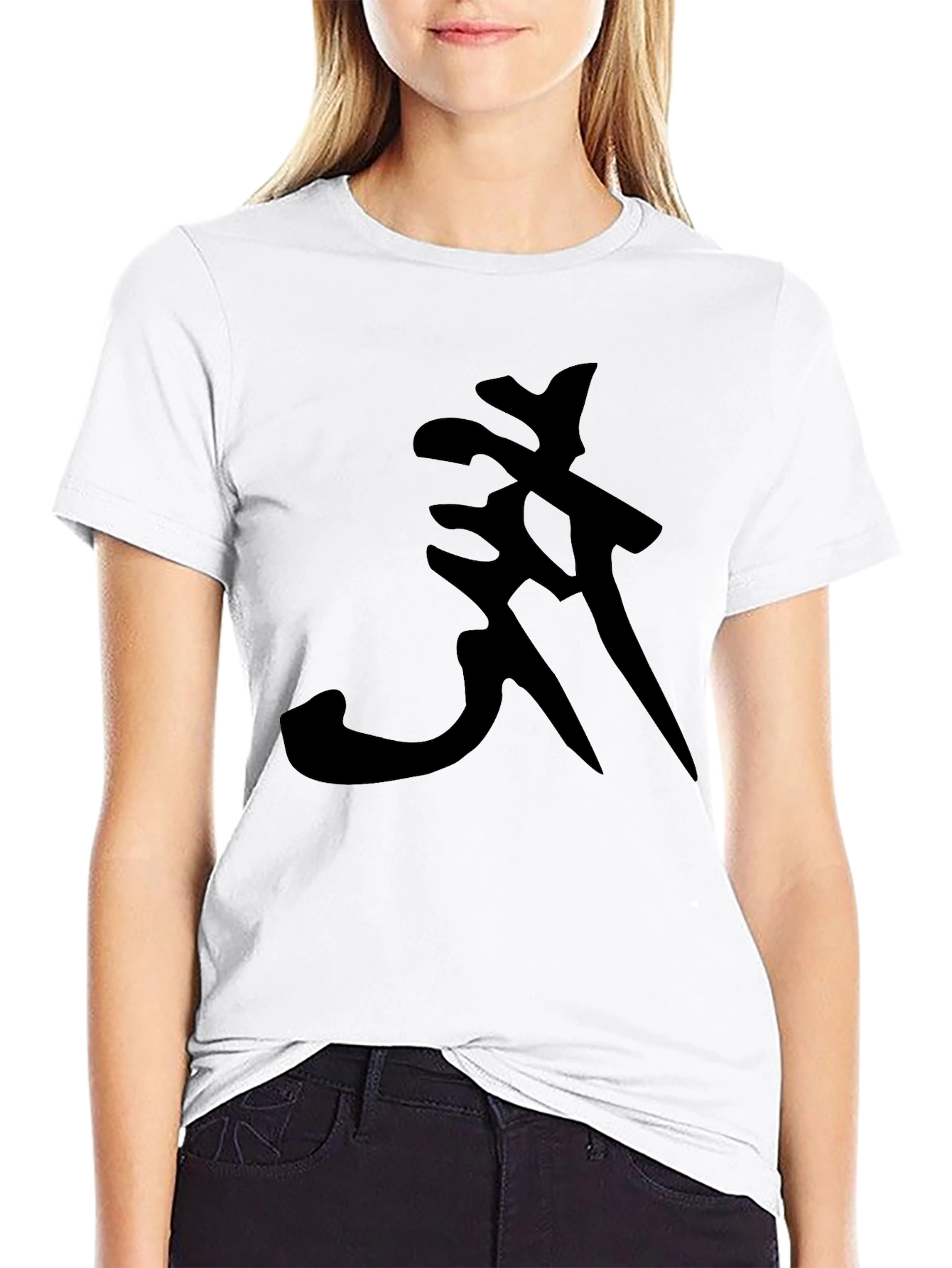 Black T-Shirt with Abstract Symbol