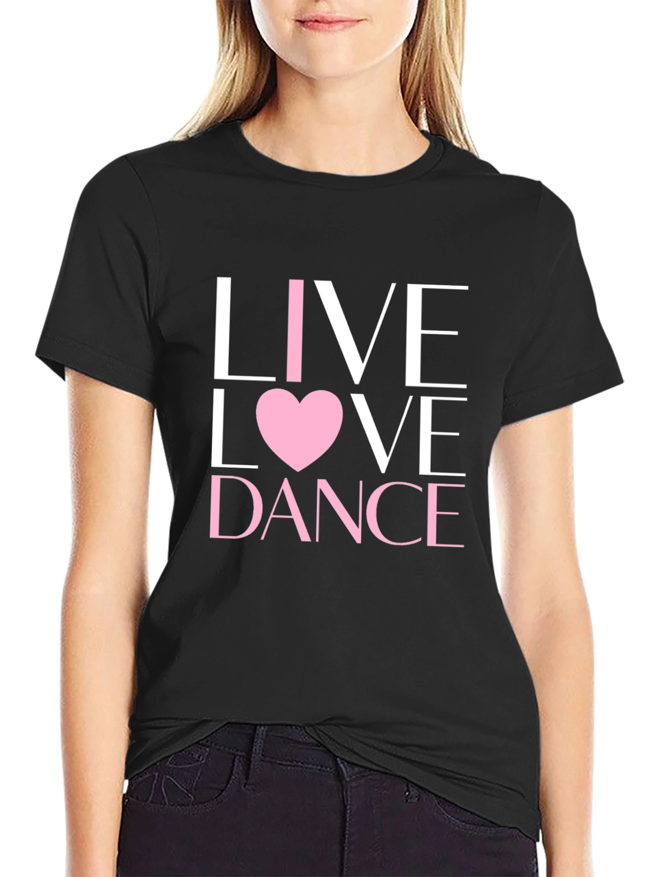Live Love Dance Black Graphic Tee Shirt