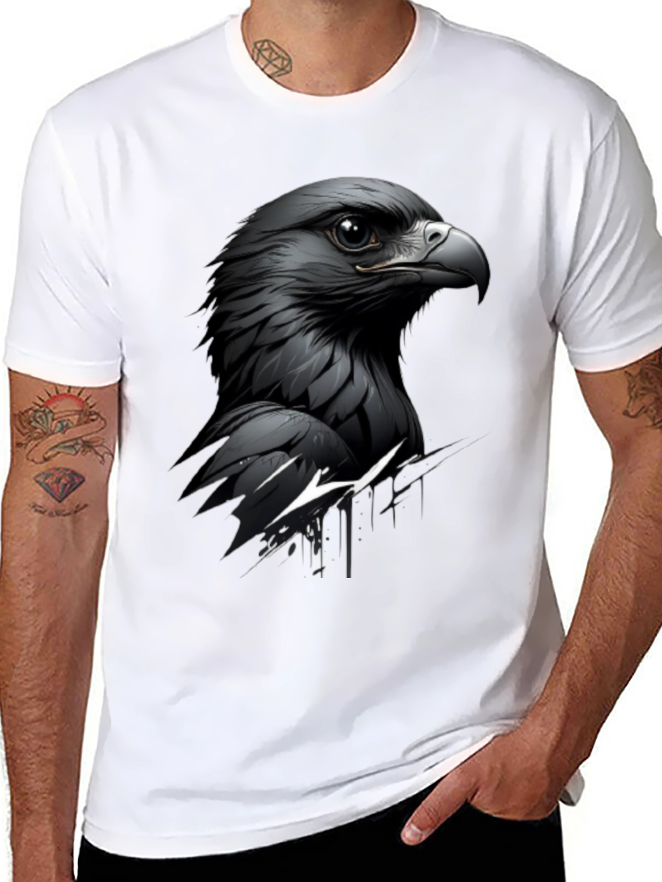 Black Eagle Graphic Tee - Mens Stylish Cotton T-Shirt