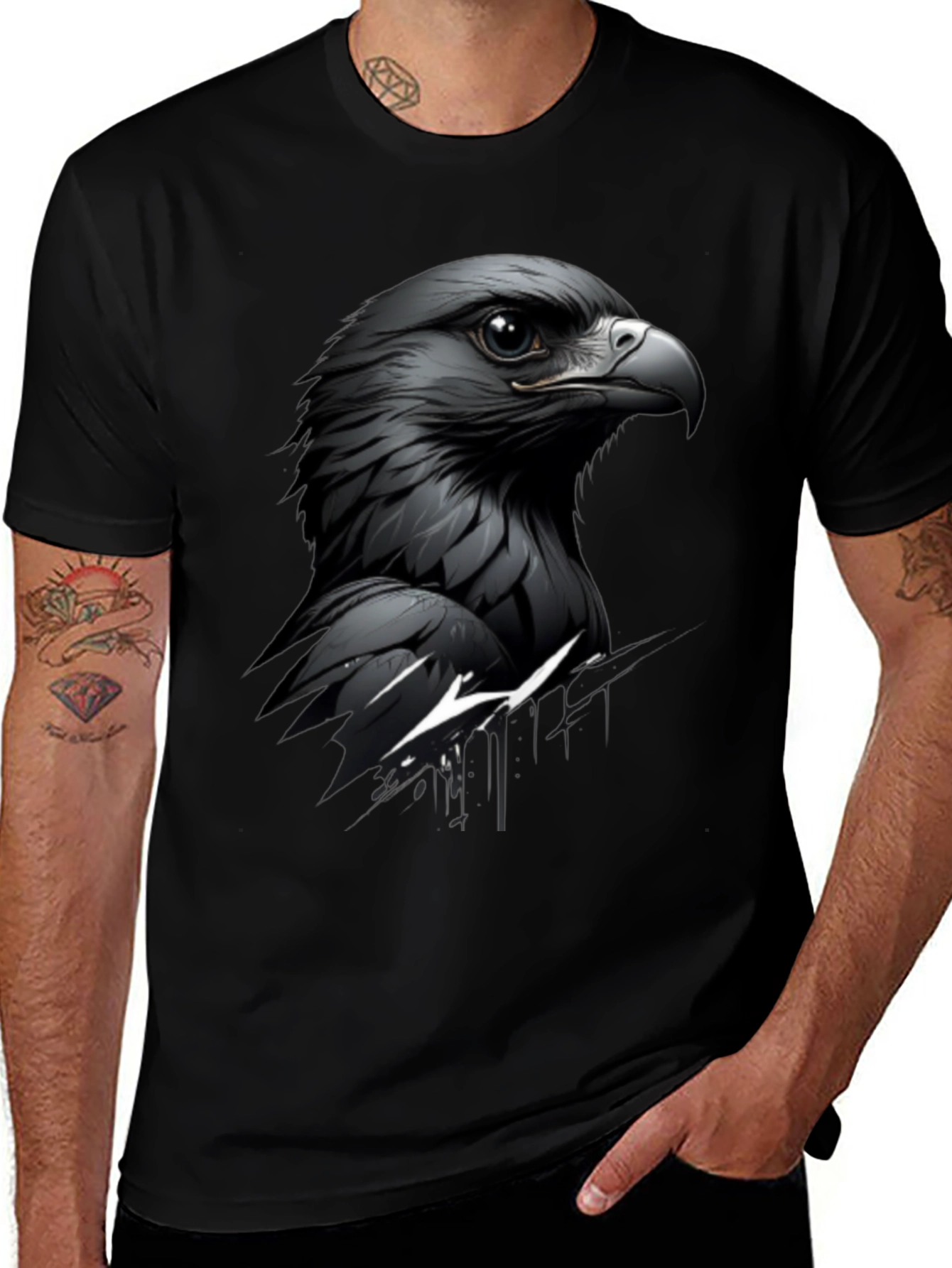 Black Eagle Graphic Tee - Mens Stylish Cotton T-Shirt