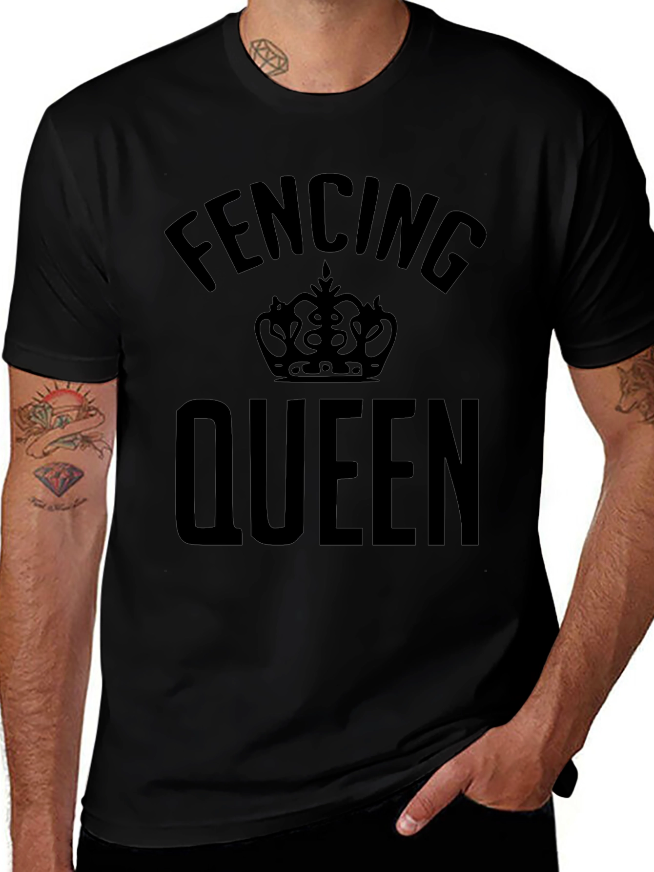 Fencing Queen Black Graphic T-Shirt
