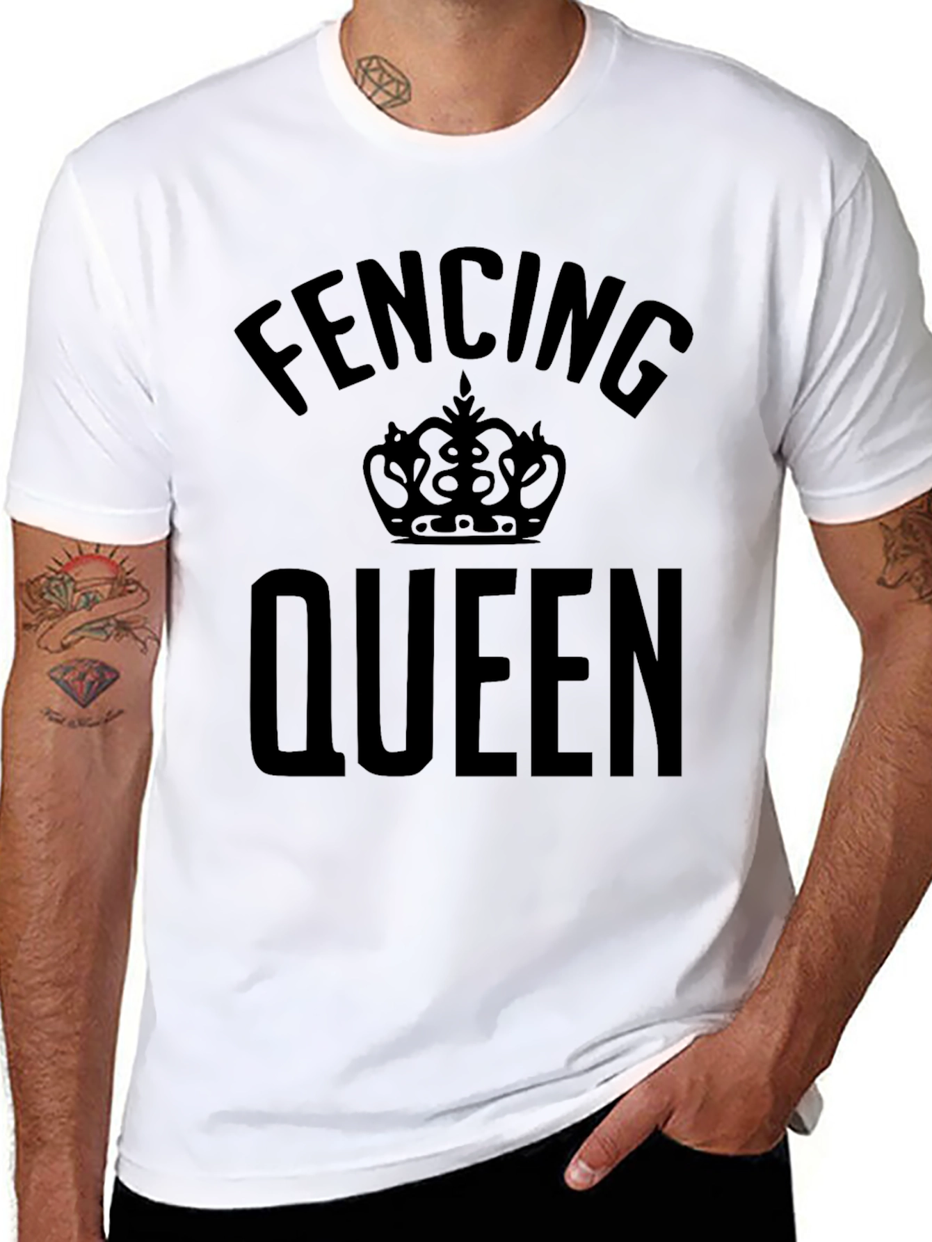 Fencing Queen Black Graphic T-Shirt