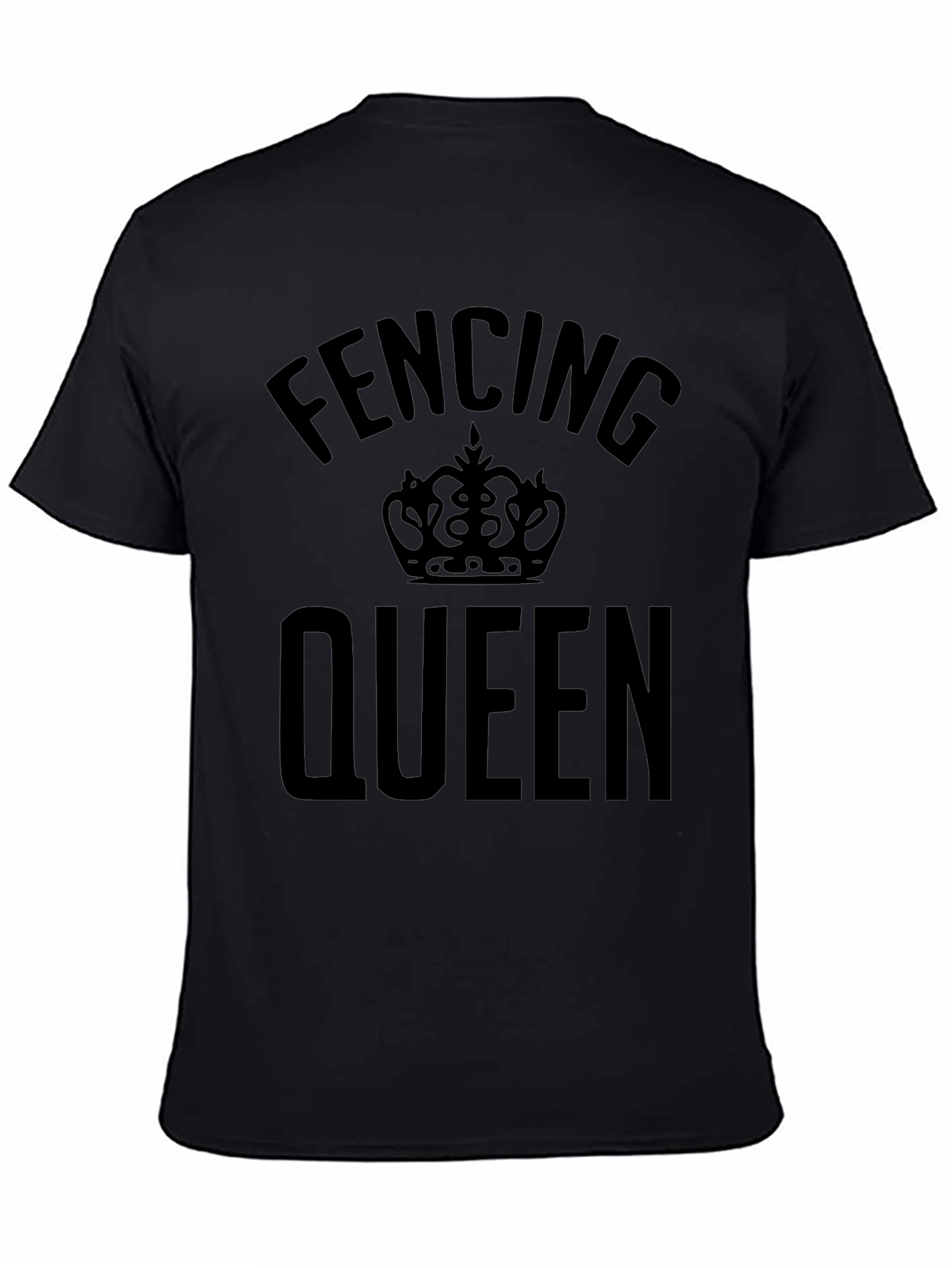 Fencing Queen Black Graphic T-Shirt
