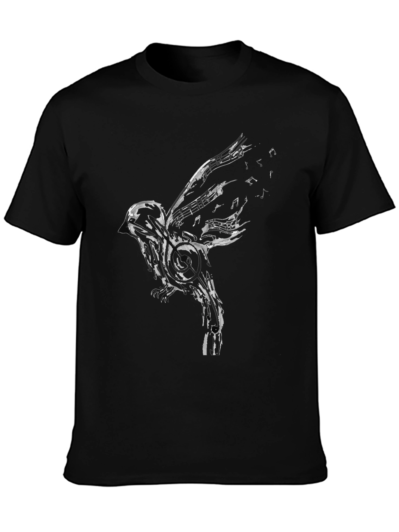 Musical Bird Black T-Shirt