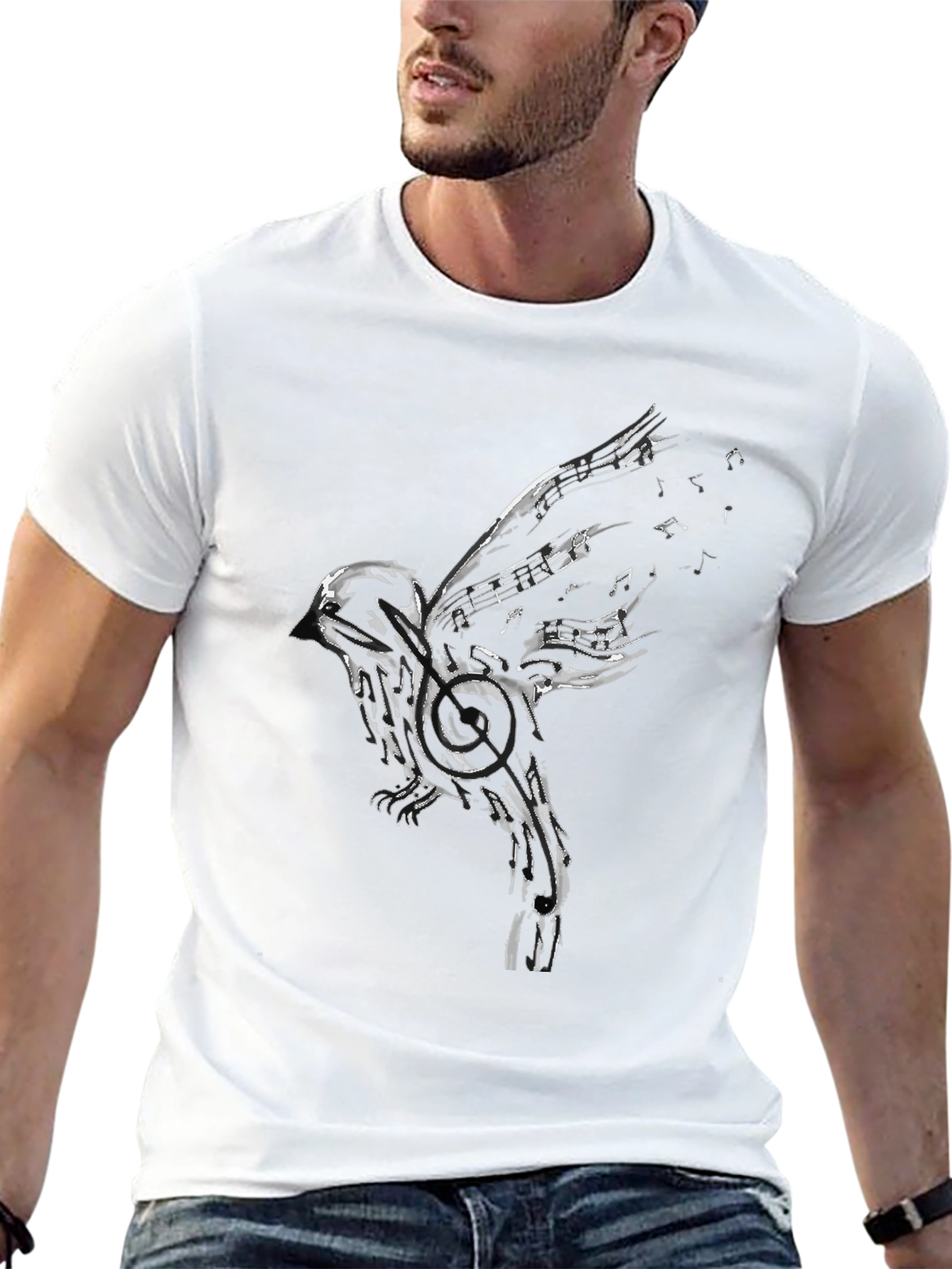 Musical Bird Black T-Shirt