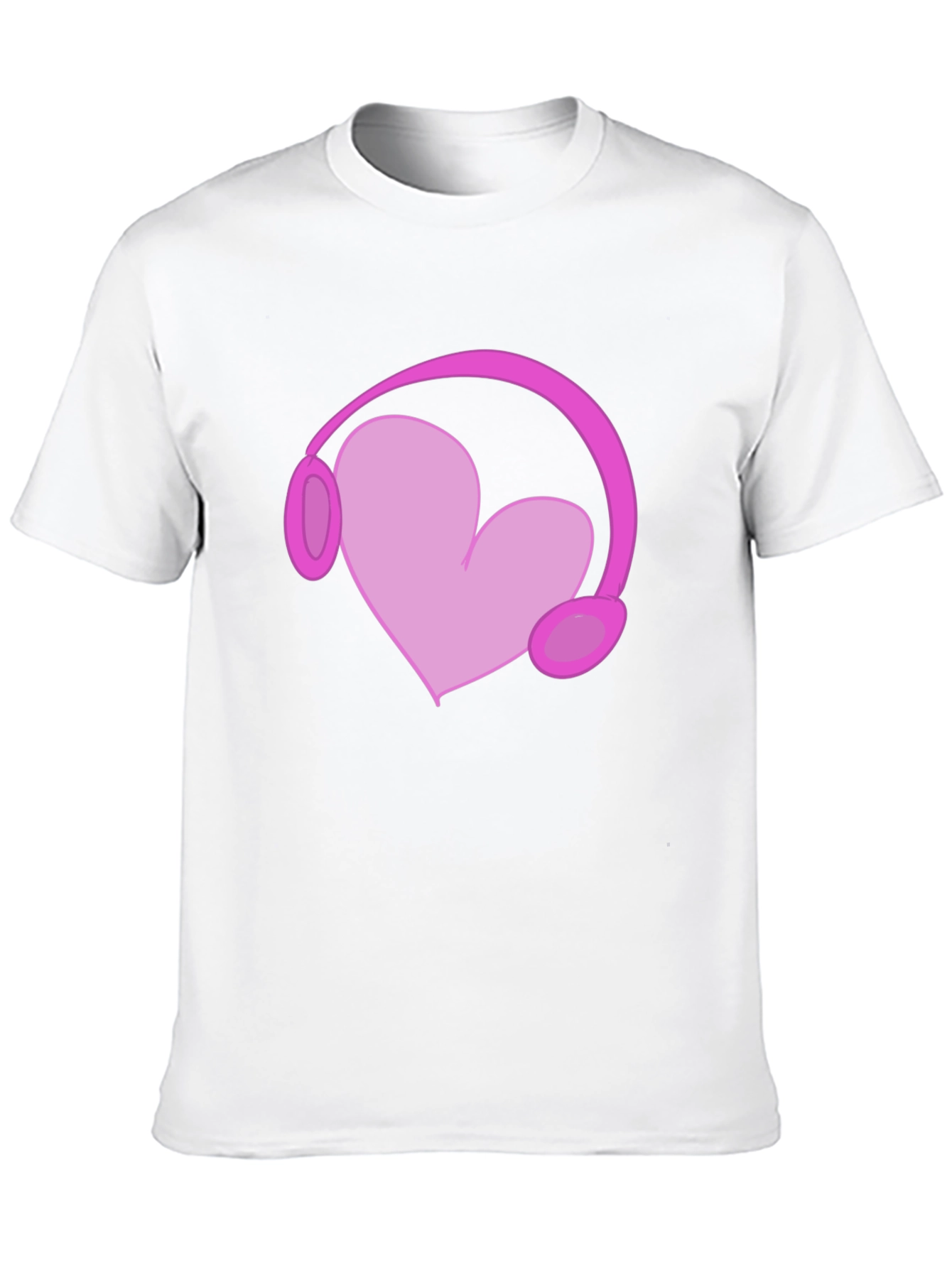 Heart Headphones Graphic Tee - Black Cotton T-Shirt
