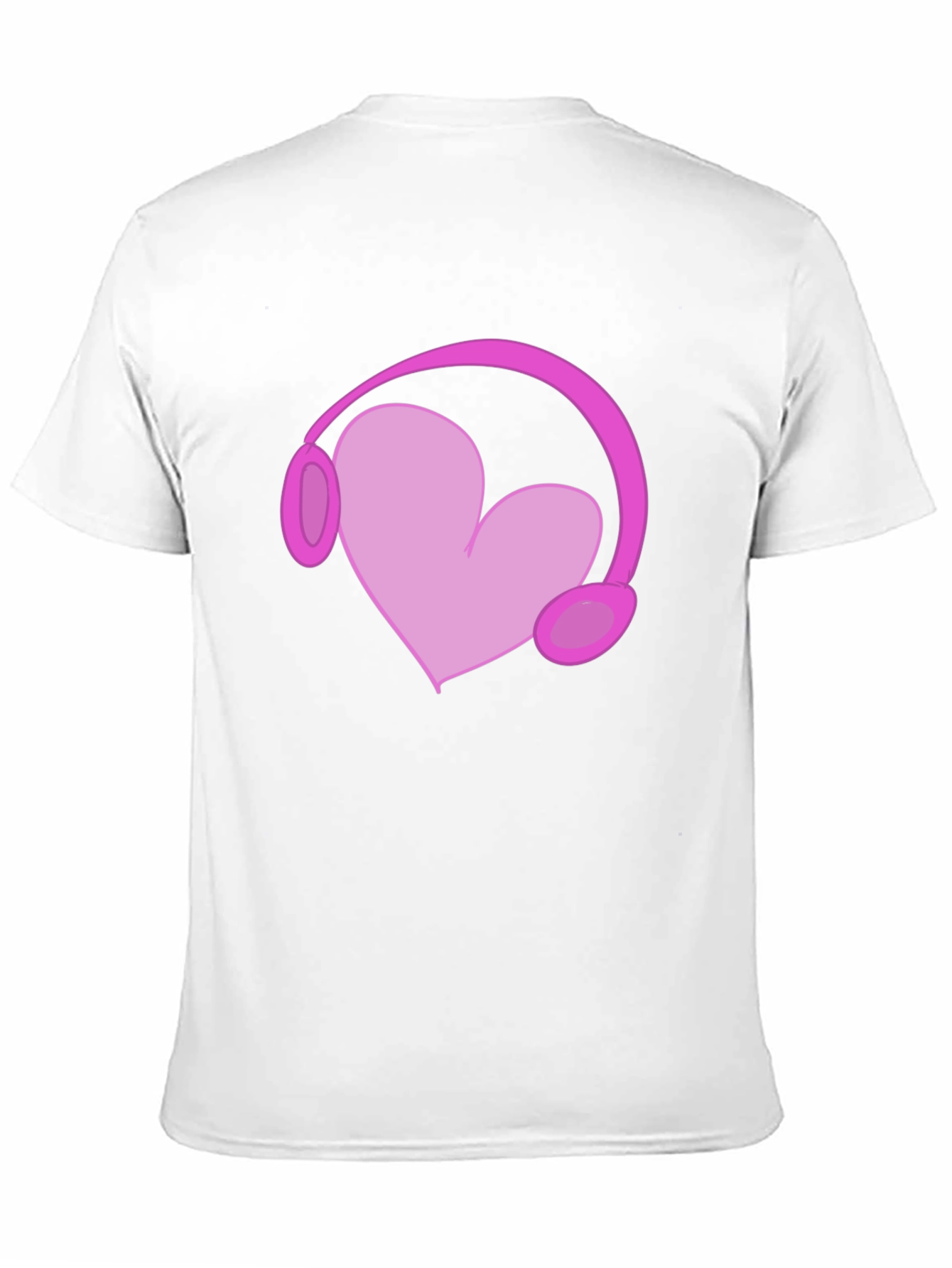 Heart Headphones Graphic Tee - Black Cotton T-Shirt