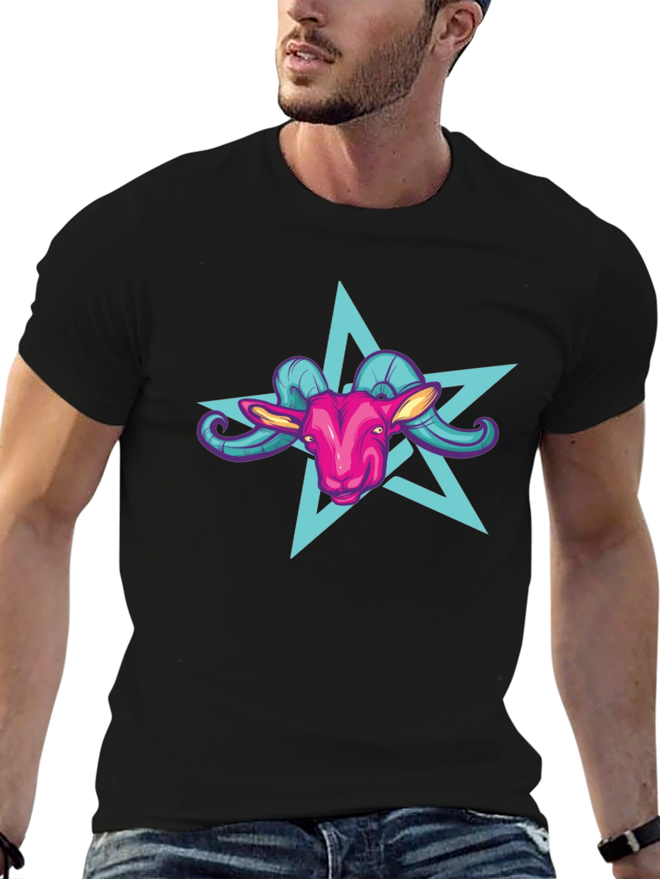 Goat Star Graphic Tee - Unisex Black T-Shirt