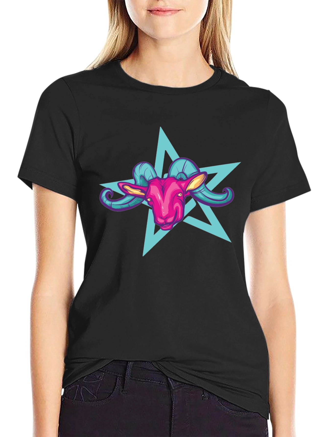 Goat Star Graphic Tee - Unisex Black T-Shirt