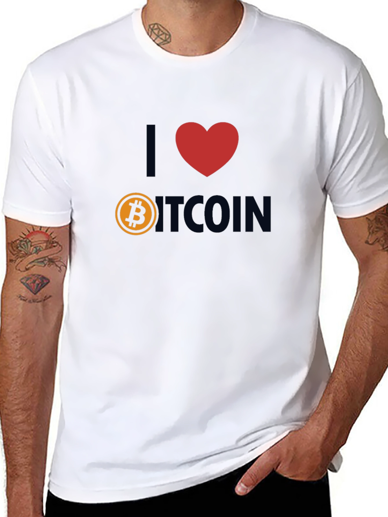 I Love Bitcoin T-Shirt - Crypto Fan Apparel