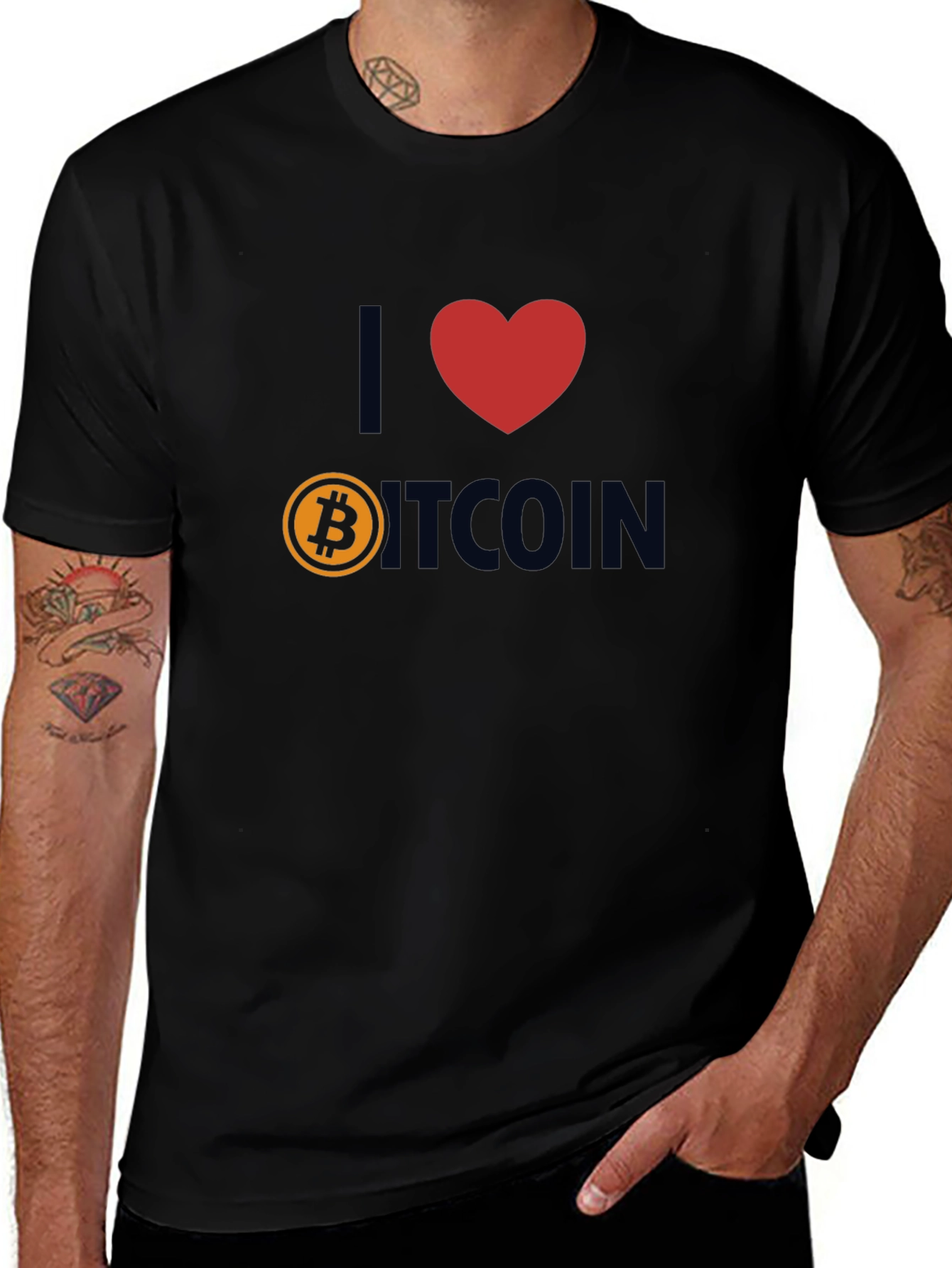 I Love Bitcoin T-Shirt - Crypto Fan Apparel