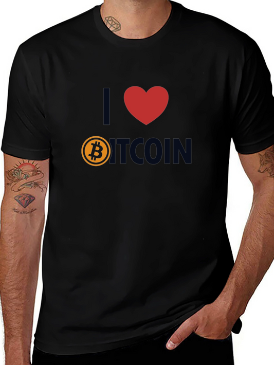 I Love Bitcoin T-Shirt - Crypto Fan Apparel