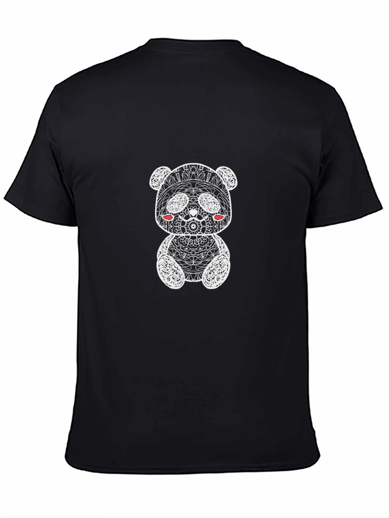 Abstract Panda Graphic T-Shirt - Black