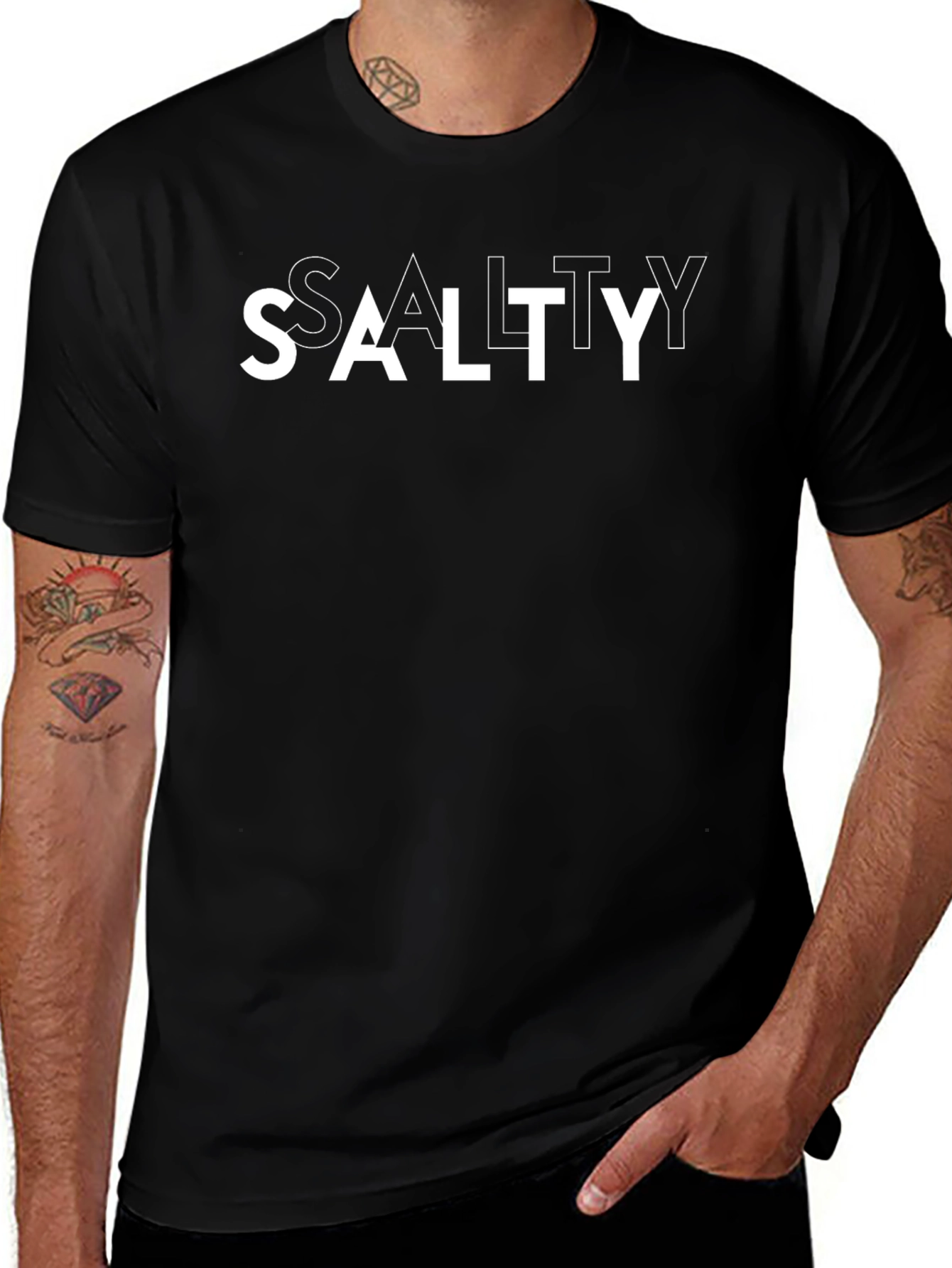 Salty Graphic Tee - Mens Black Short Sleeve