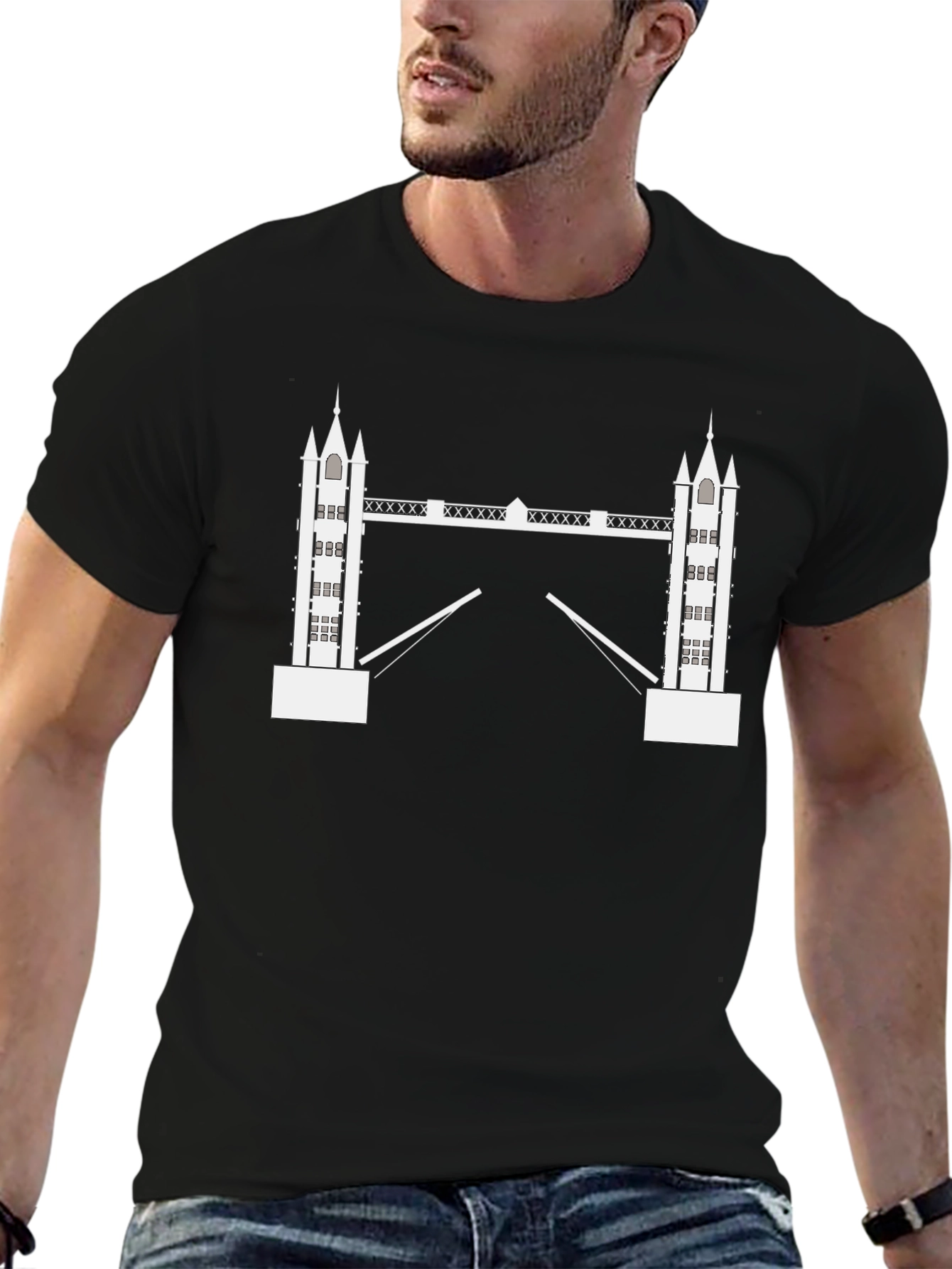 London Bridge Black Graphic Tee