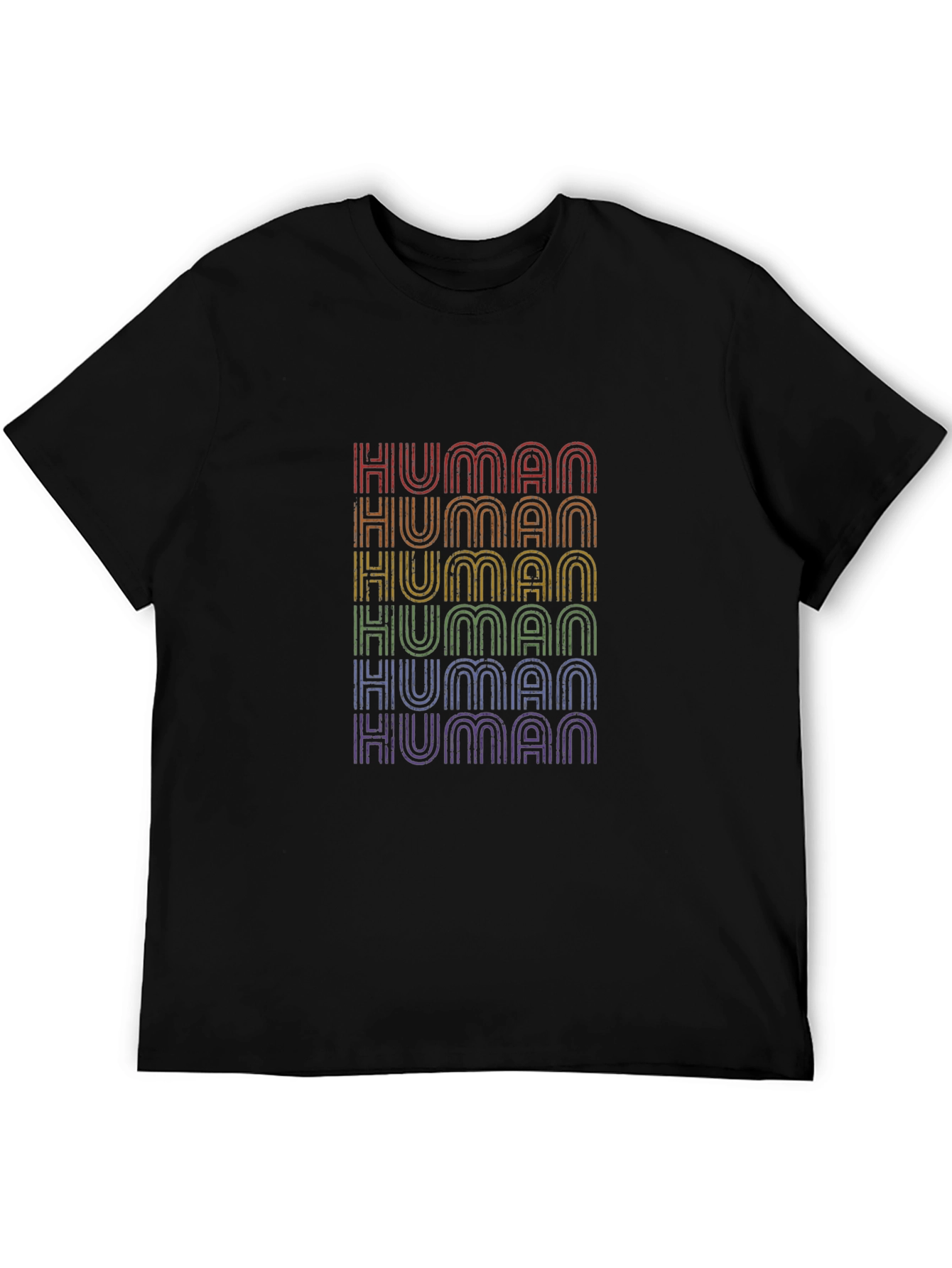Human Pride T-Shirt - Rainbow Text Design