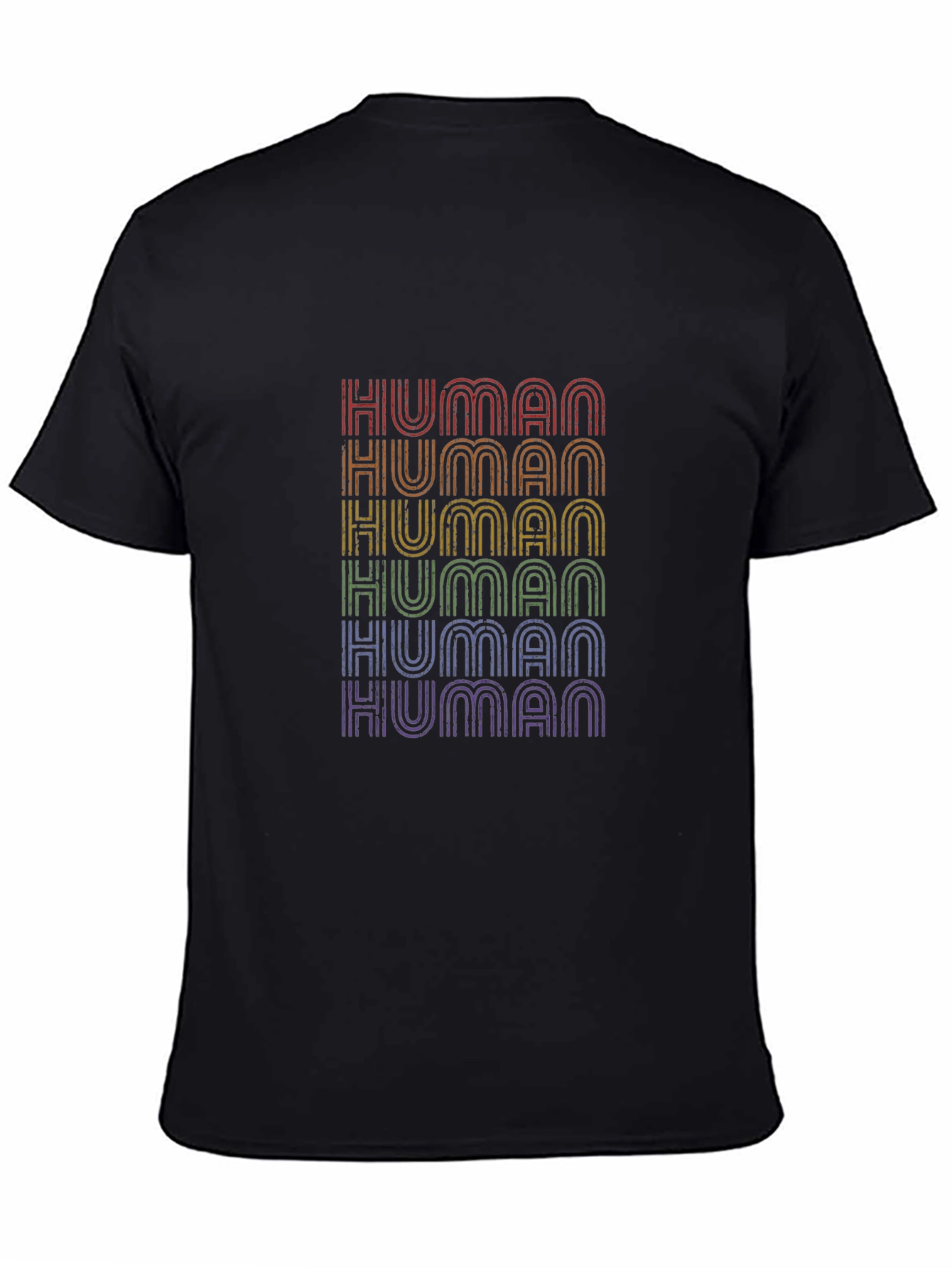 Human Pride T-Shirt - Rainbow Text Design