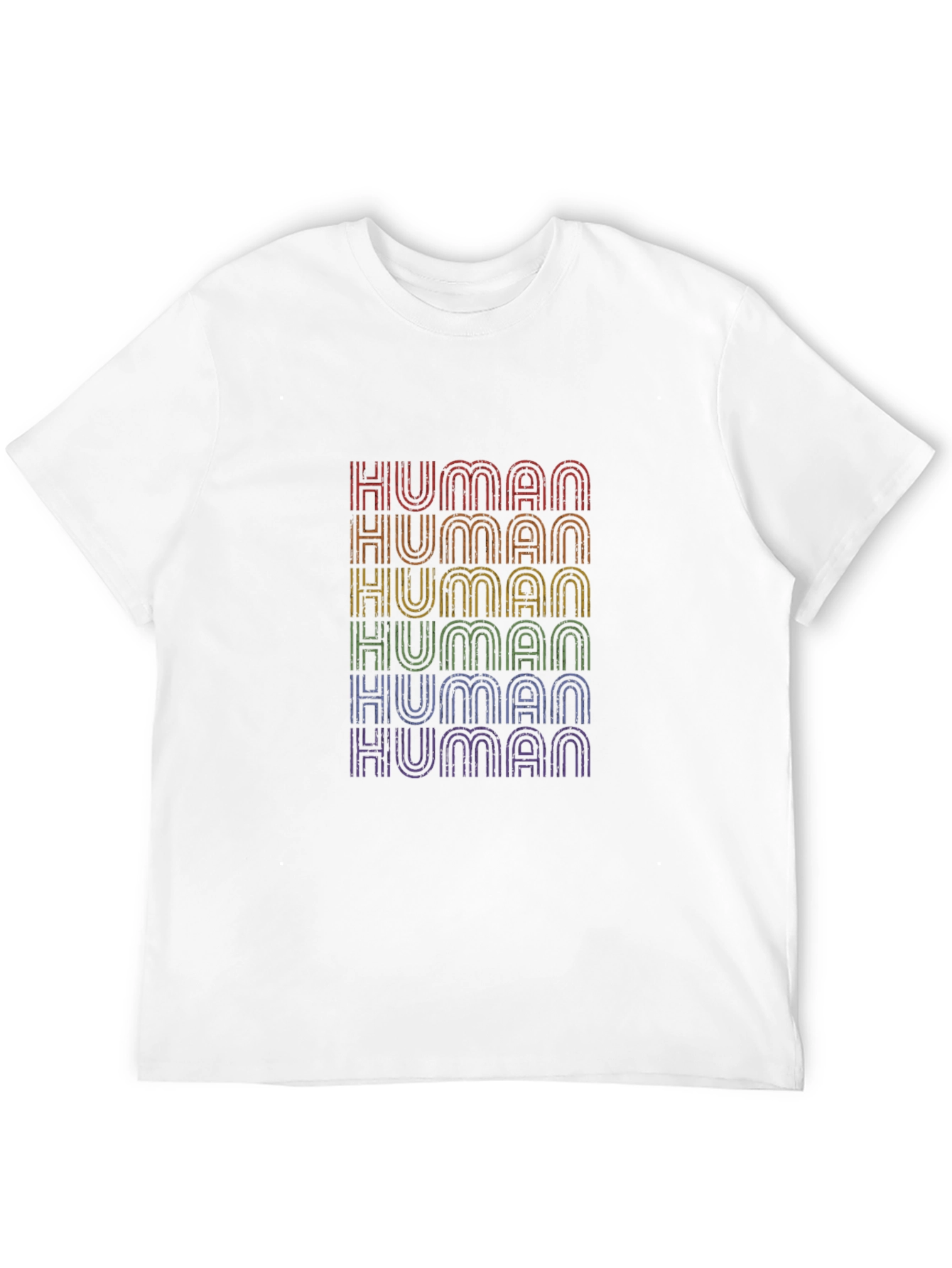 Human Pride T-Shirt - Rainbow Text Design