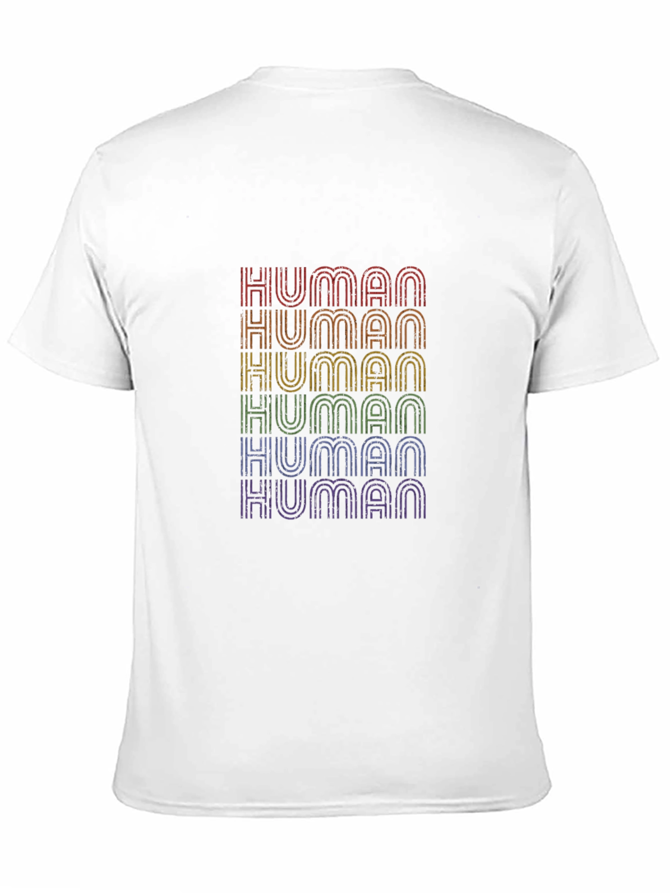 Human Pride T-Shirt - Rainbow Text Design