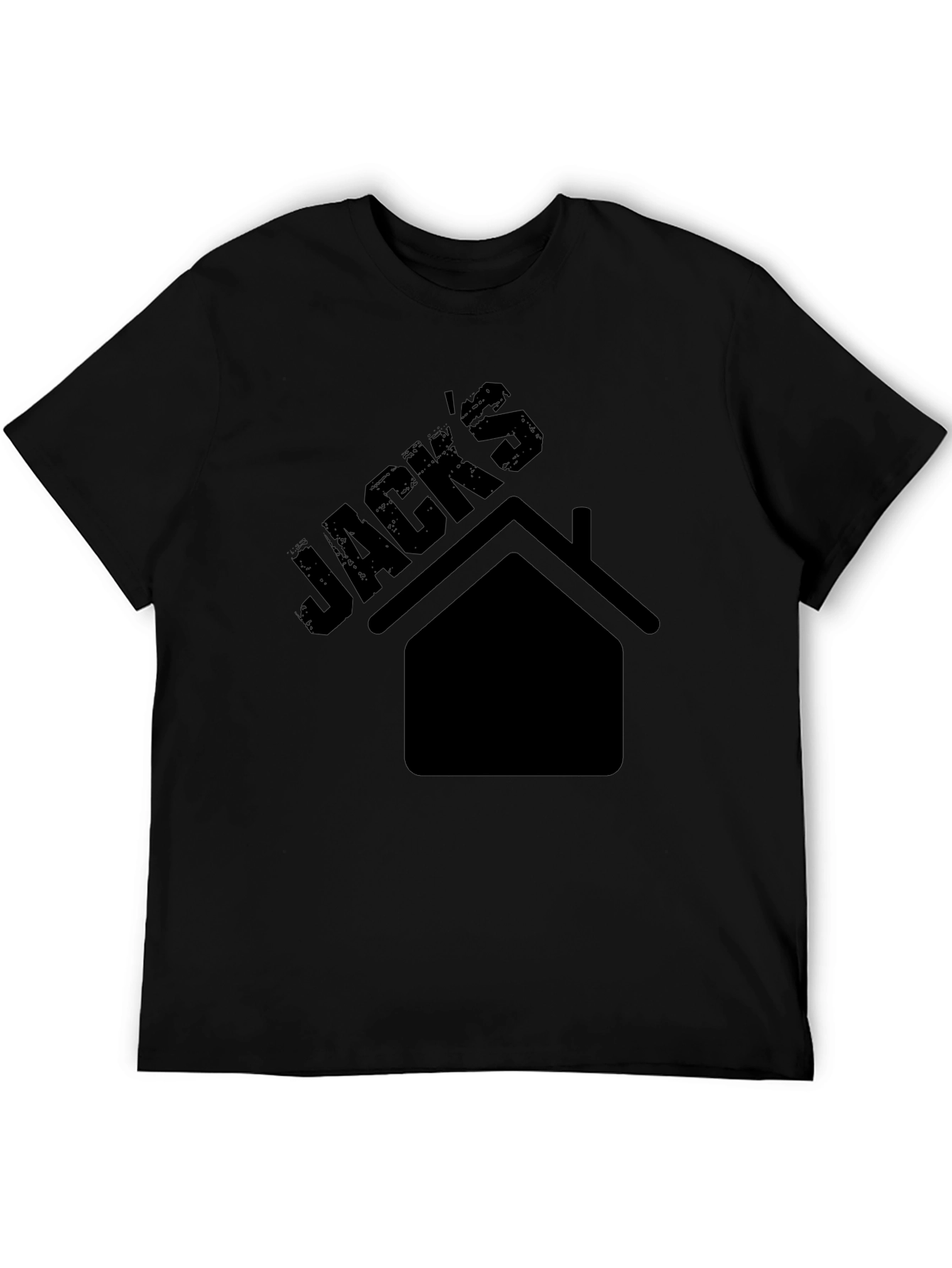 Jacks House Graphic Tee - Black Cotton Casual T-Shirt