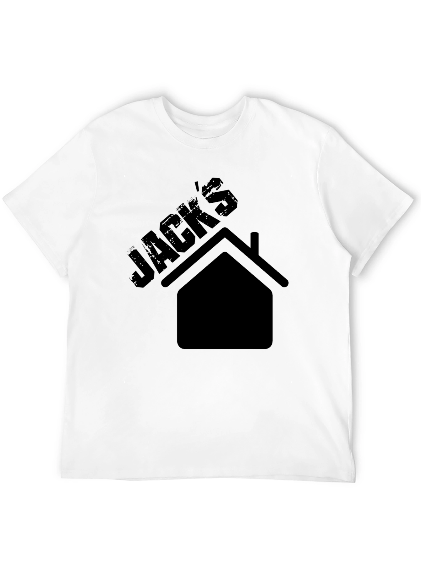 Jacks House Graphic Tee - Black Cotton Casual T-Shirt