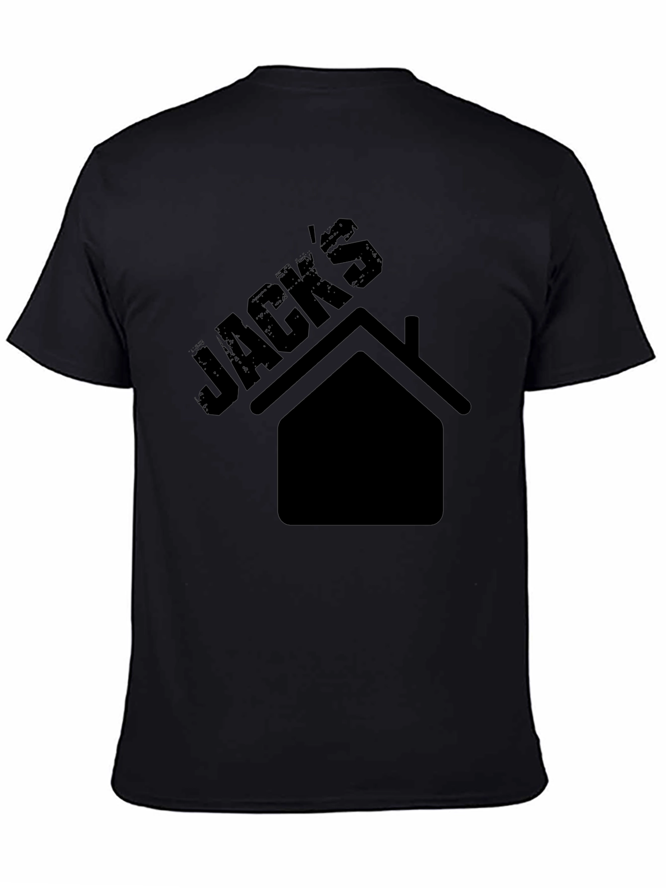 Jacks House Graphic Tee - Black Cotton Casual T-Shirt