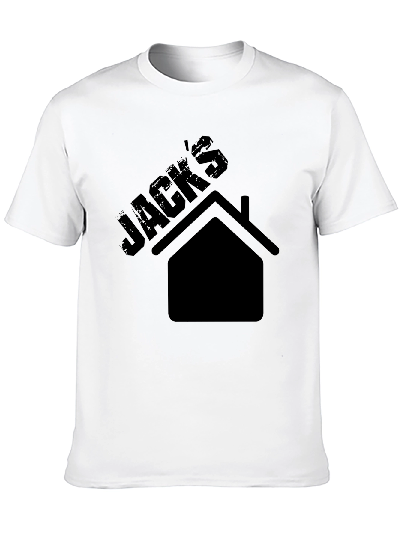 Jacks House Graphic Tee - Black Cotton Casual T-Shirt