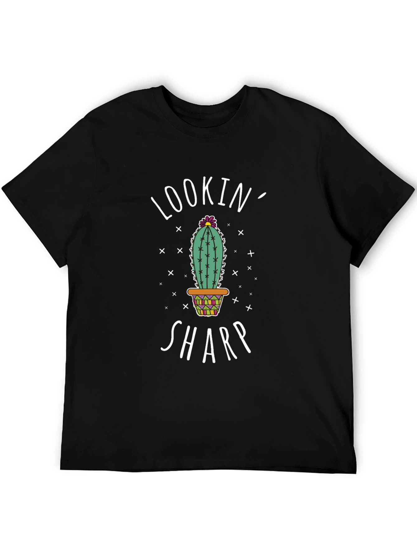 Lookin Sharp Cactus Graphic Tee - Trendy Unisex T-Shirt